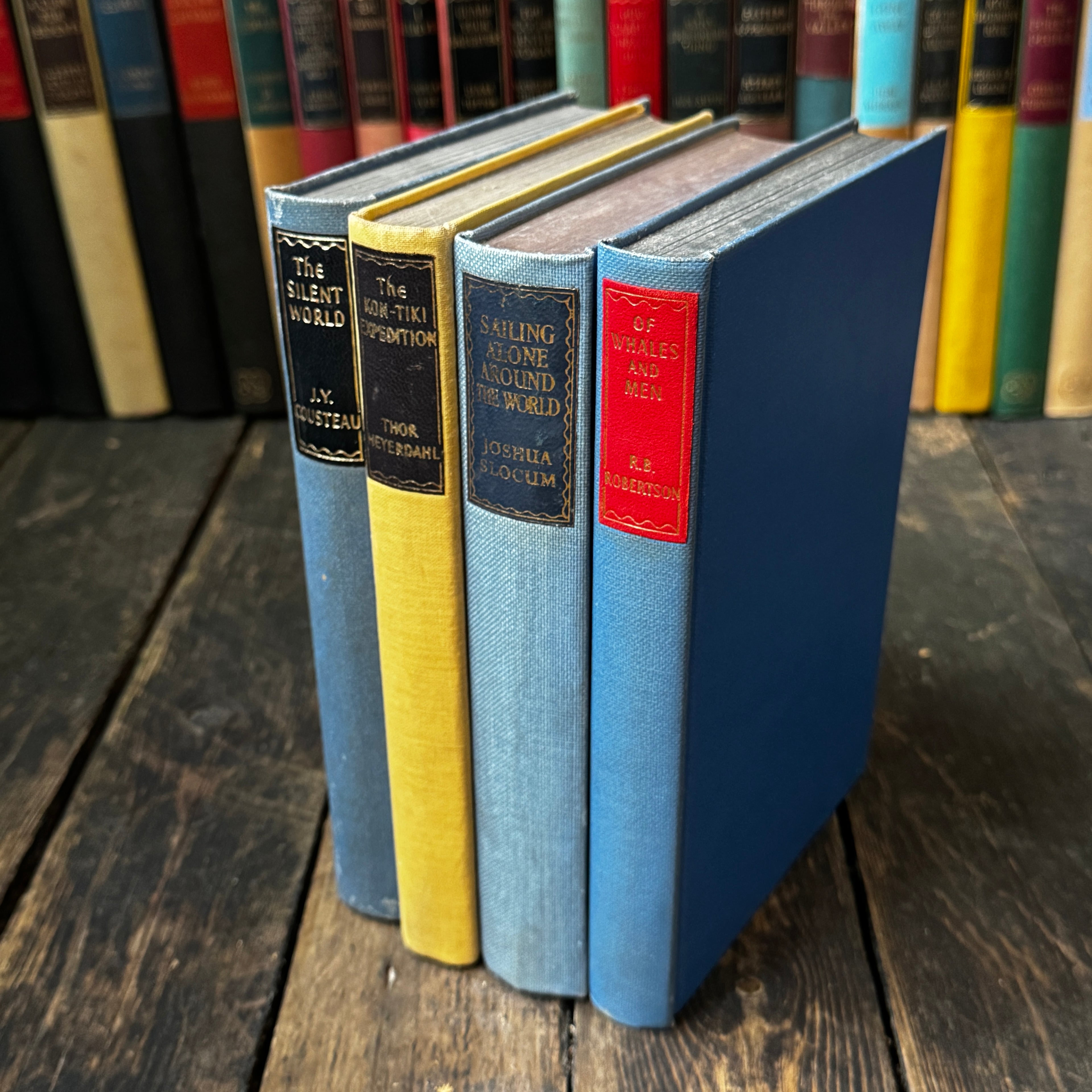 Mid twentieth-century books on the sea, set of four iconic titles in matching hard covers