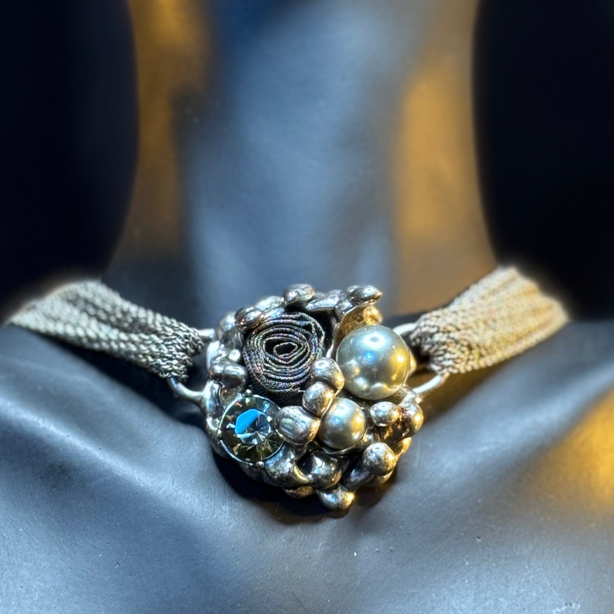 1990s multi-strand iron-grey choker by Nica