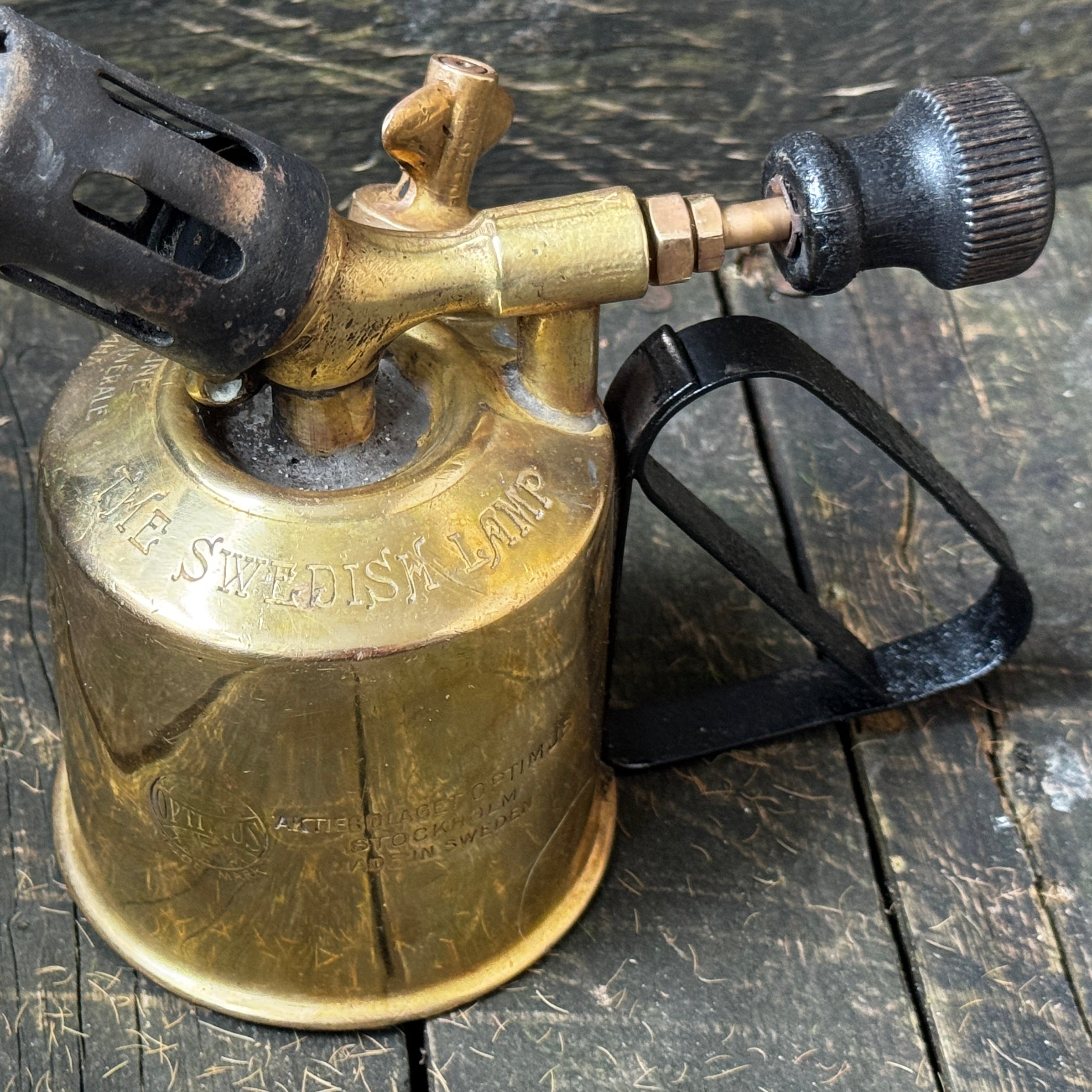 Optimus Swedish Lamp torch brass blowtorch, for benzoline fuel