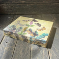 Vintage wooden trinket box with découpage butterflies
