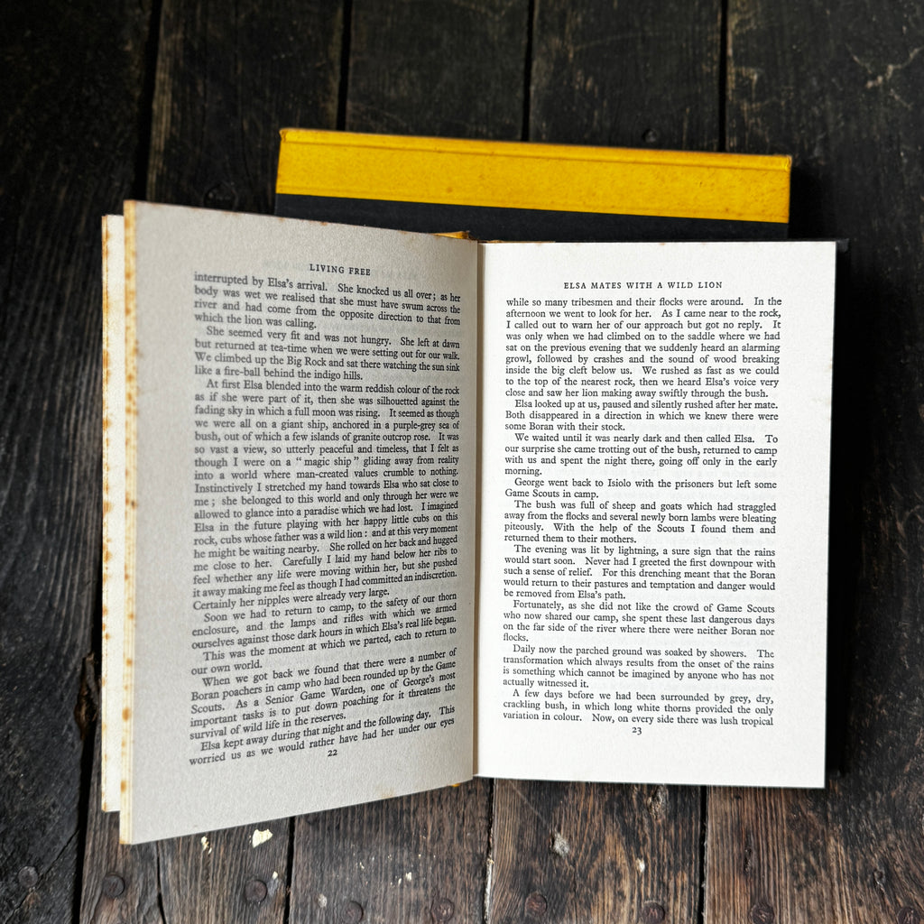Set of Two Joy Adamson Books Born Free and Living Free, telling the story of Elsa the Lioness