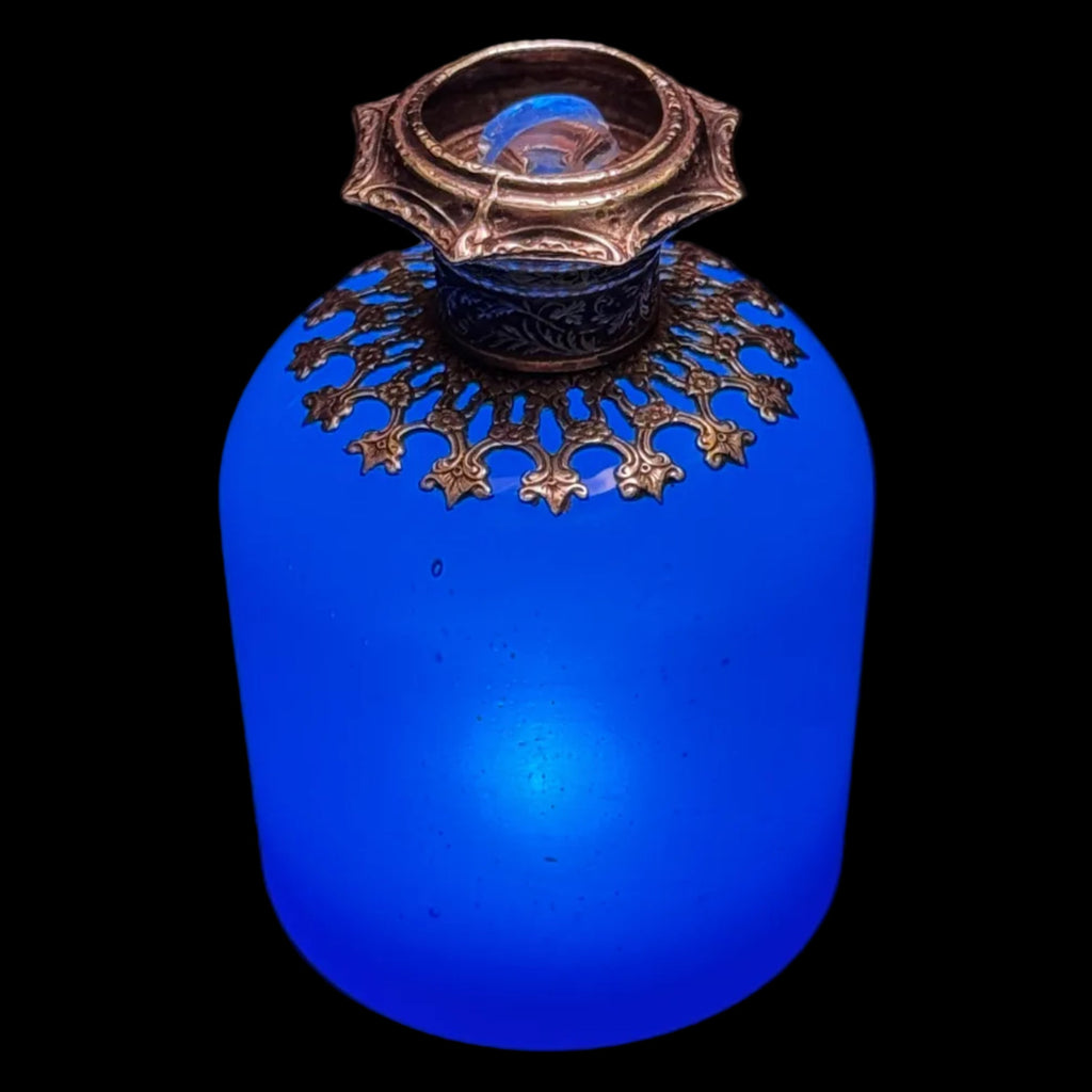 Matching pair of Napoleon III opaline Grand Tour scent bottles