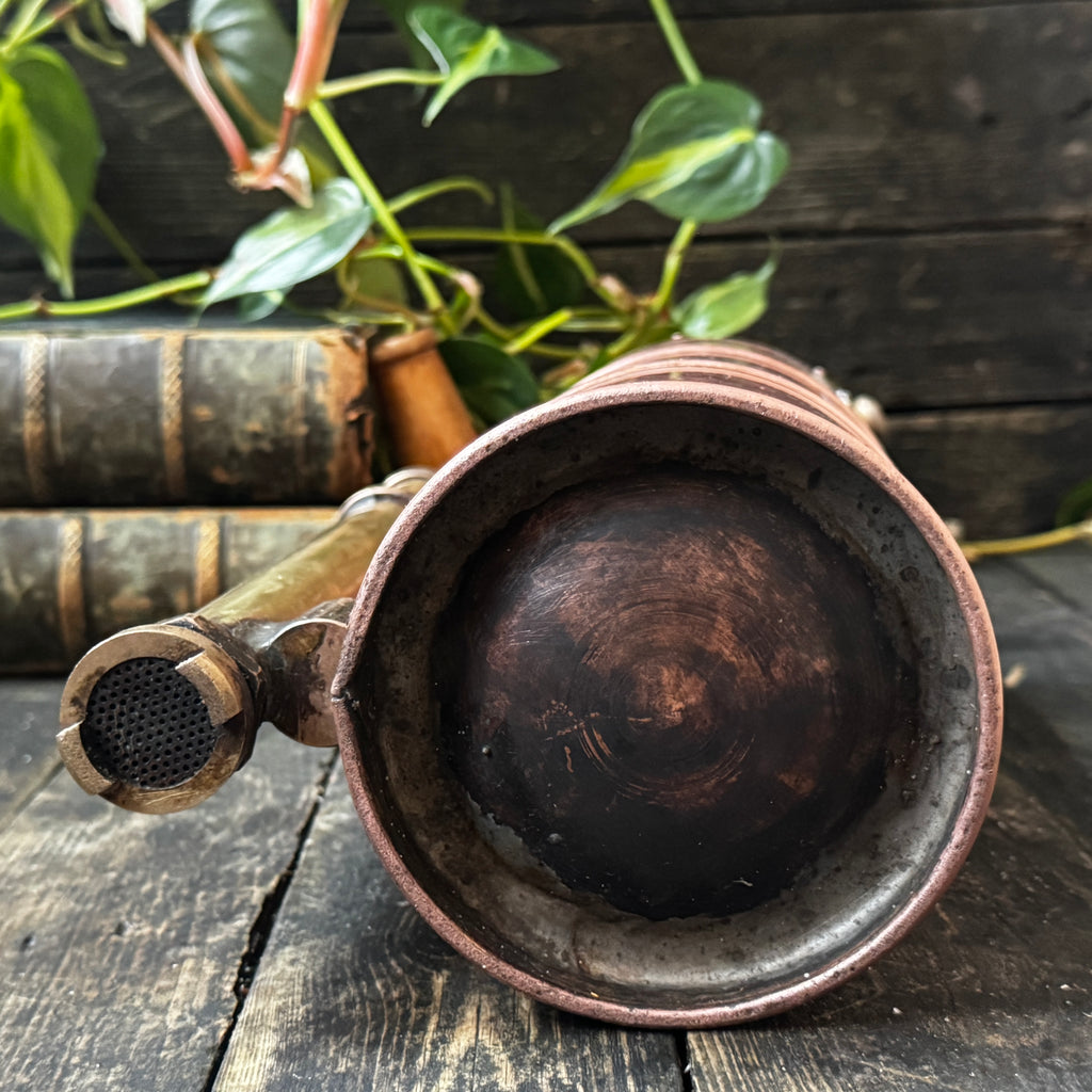 Beautiful 1930s French Muratori Hand Pump Garden Sprayer in Copper and Brass