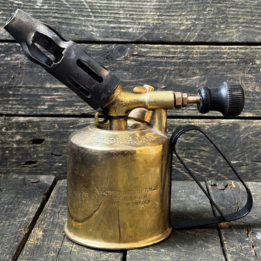 Optimus Swedish Lamp torch brass blowtorch, for benzoline fuel