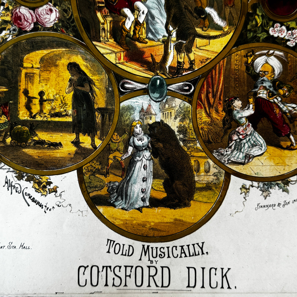 Set of two early-mid 19th century music books compiled by hand, with some notes in pen and pencil. Unique and personal, with gorgeous colour images and covers amongst the scores.