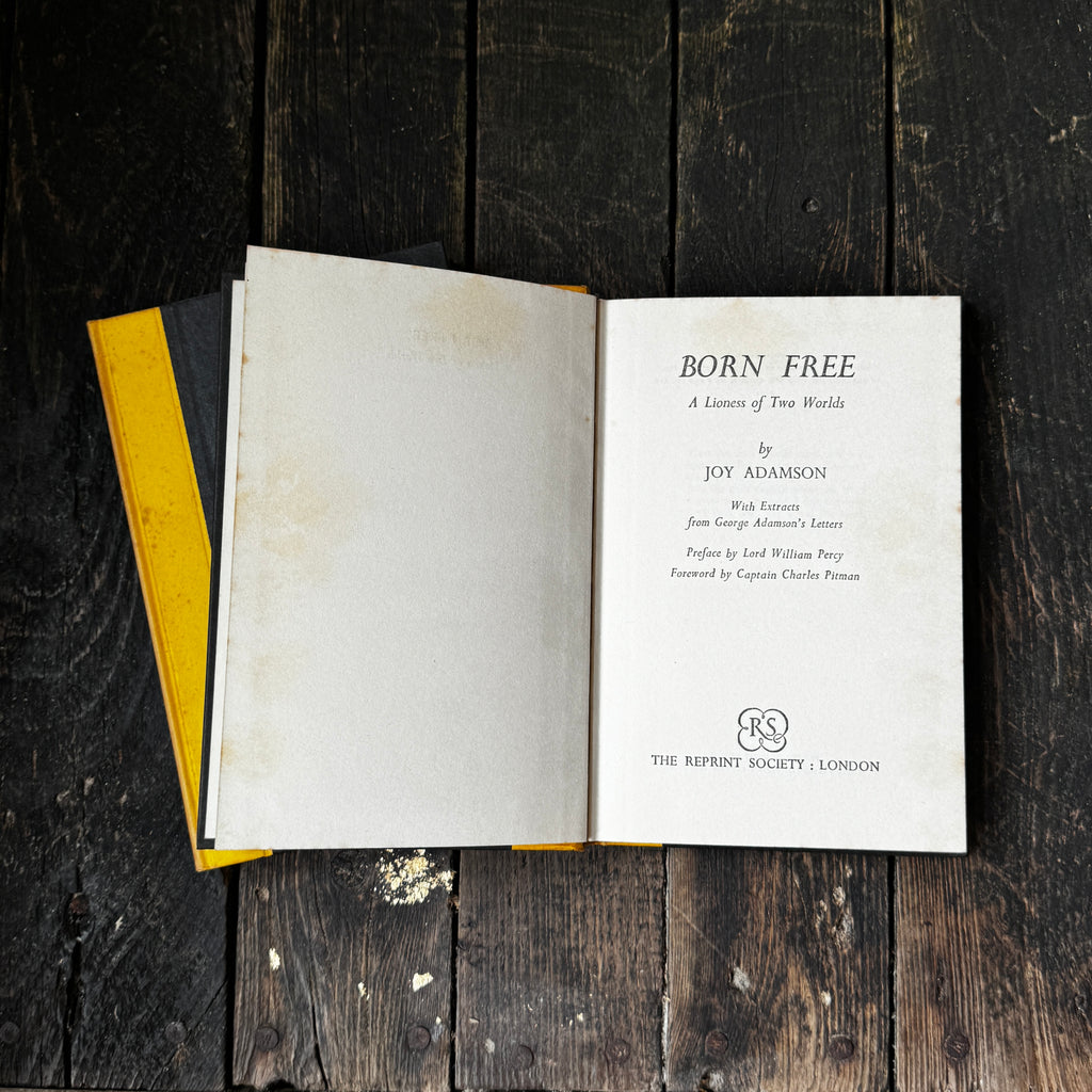 Set of Two Joy Adamson Books Born Free and Living Free, telling the story of Elsa the Lioness