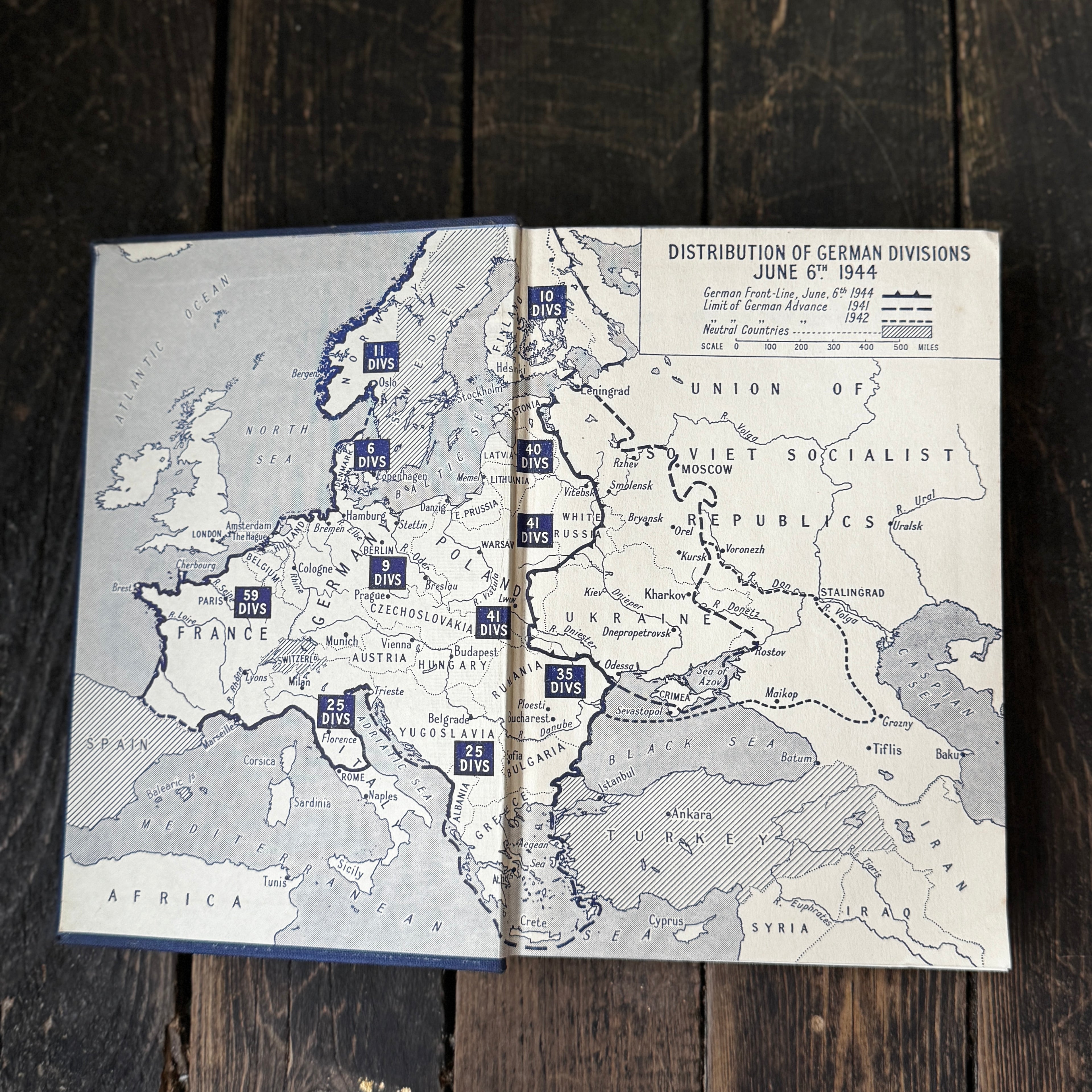 Three hardback WW2 history volumes published in 1950s with plates, maps