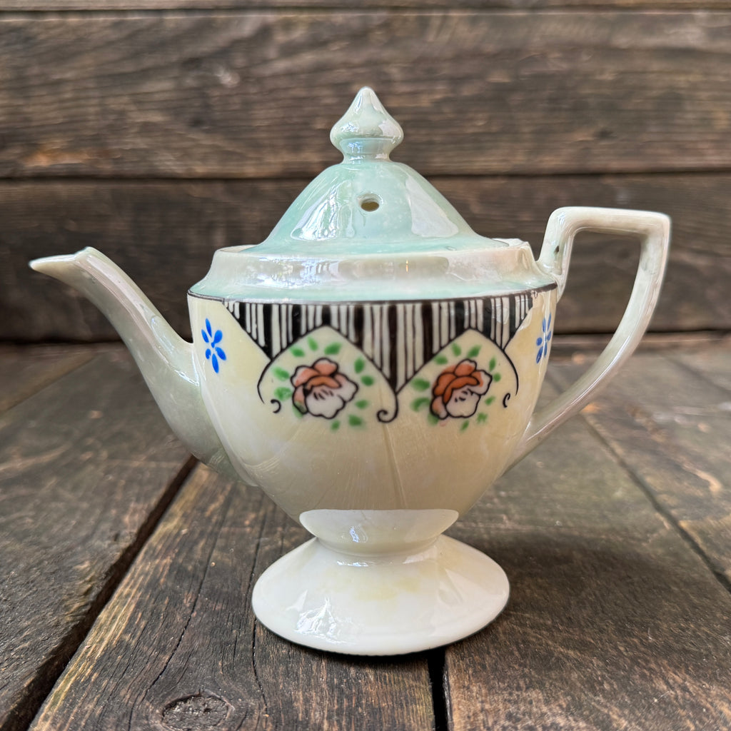 Delicate Hand-Painted Japanese Eggshell Ware Tea Set For Two