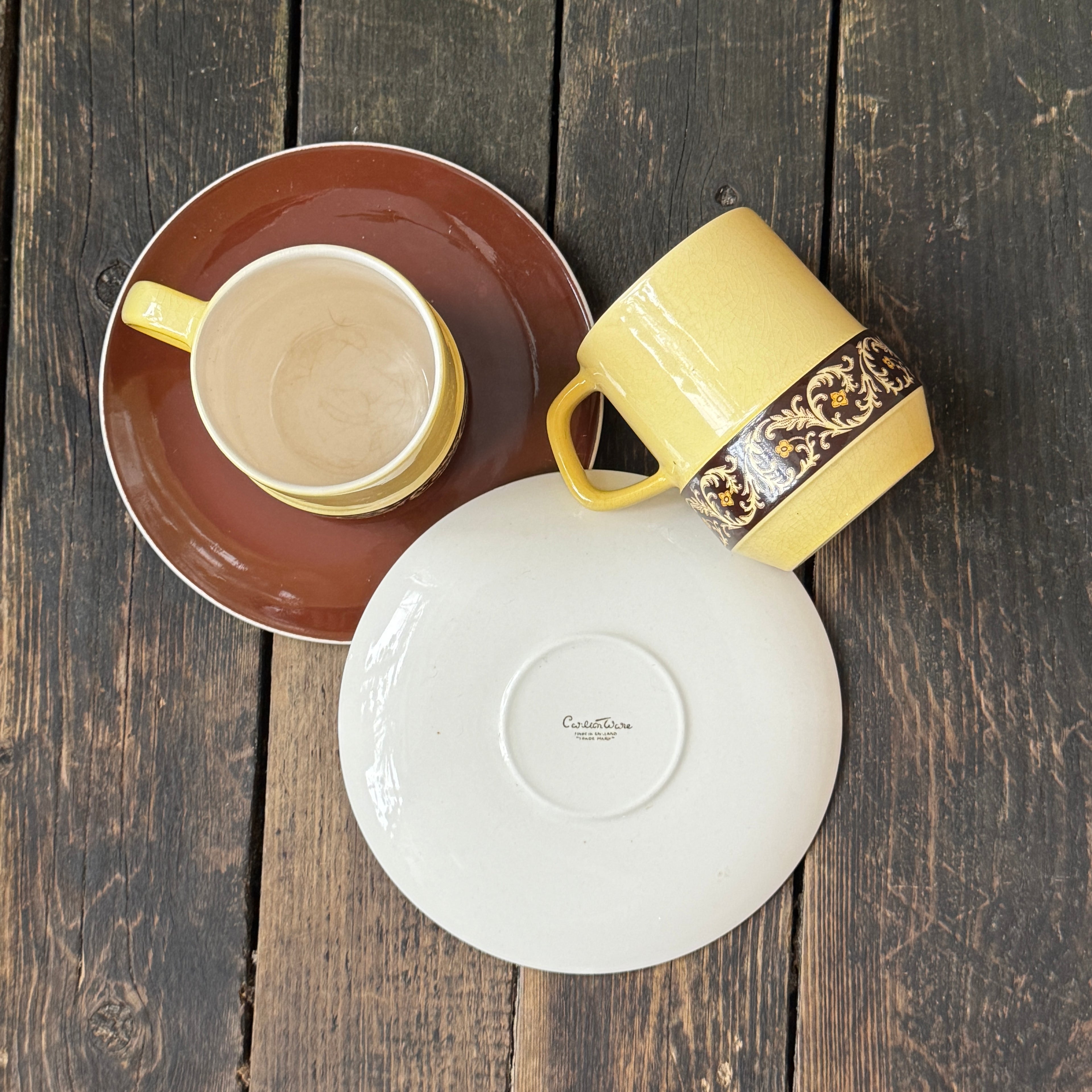 Set of two mid-century coffee cups & saucers