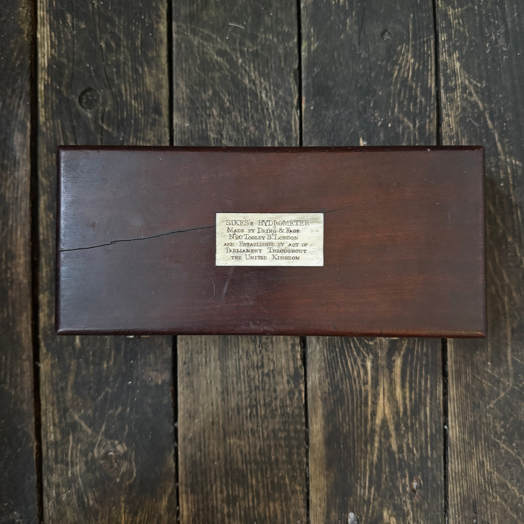 Early 1800s Sikes’ Hydrometer in Wooden and Bone Case