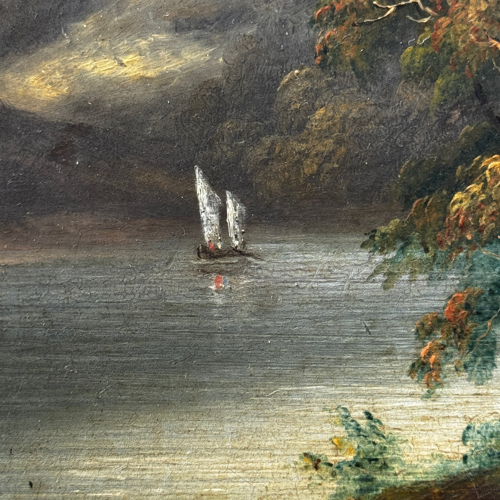 Nineteenth century oil on board Scottish landscape painting