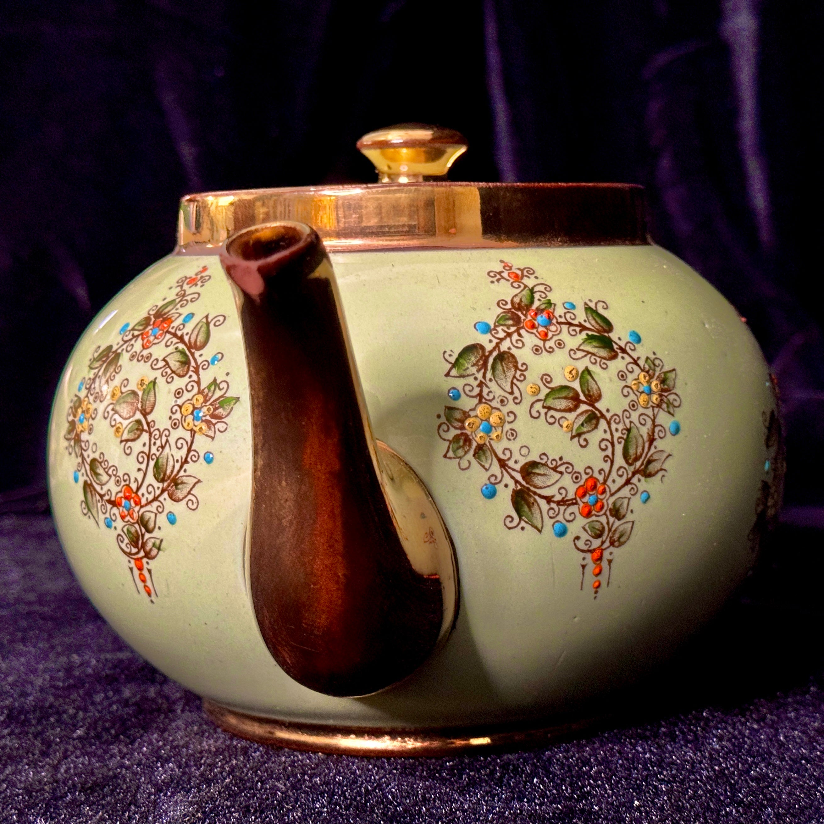 Hand-painted Staffordshire teapot