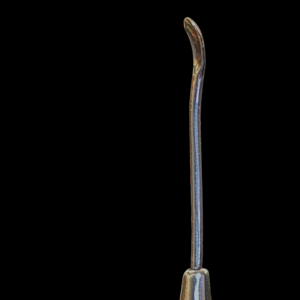Solid silver Edwardian devil’s head cayenne / laudanum spoon