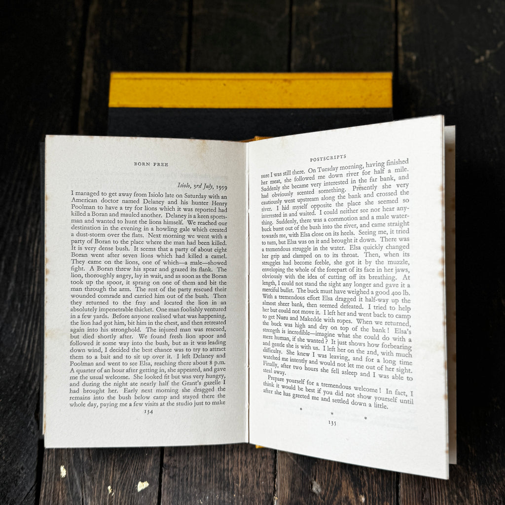 Set of Two Joy Adamson Books Born Free and Living Free, telling the story of Elsa the Lioness