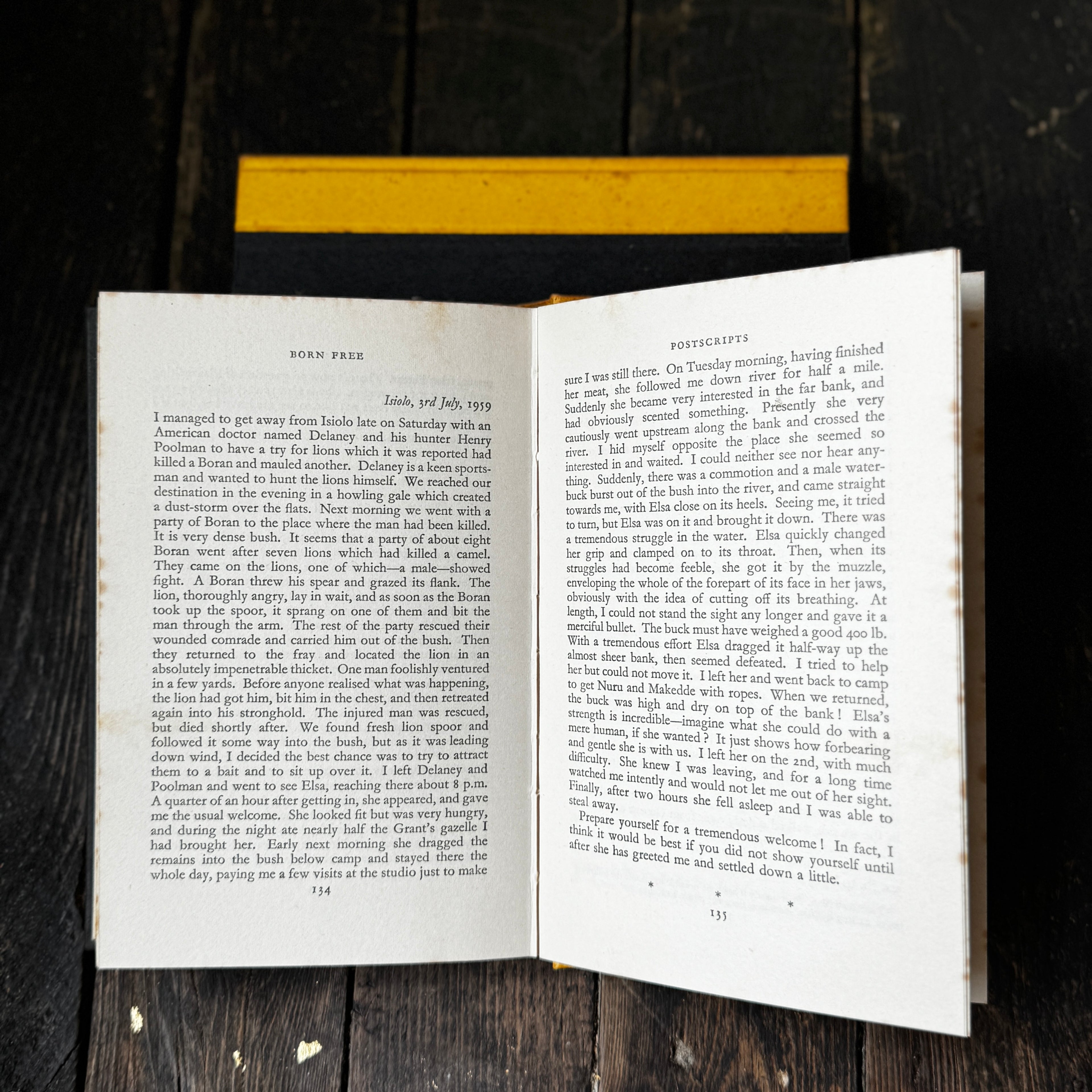 Set of Two Joy Adamson Books Born Free and Living Free, telling the story of Elsa the Lioness