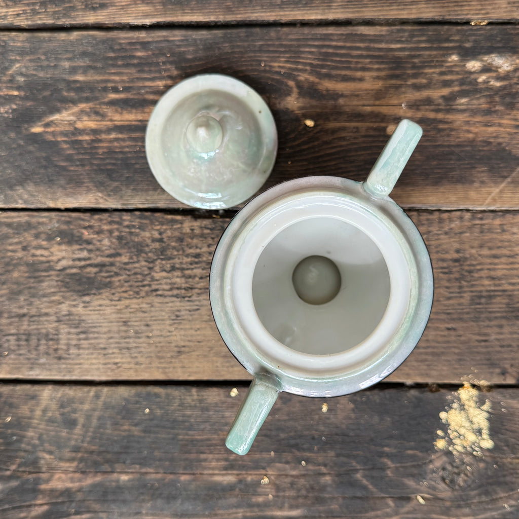Delicate Hand-Painted Japanese Eggshell Ware Tea Set For Two