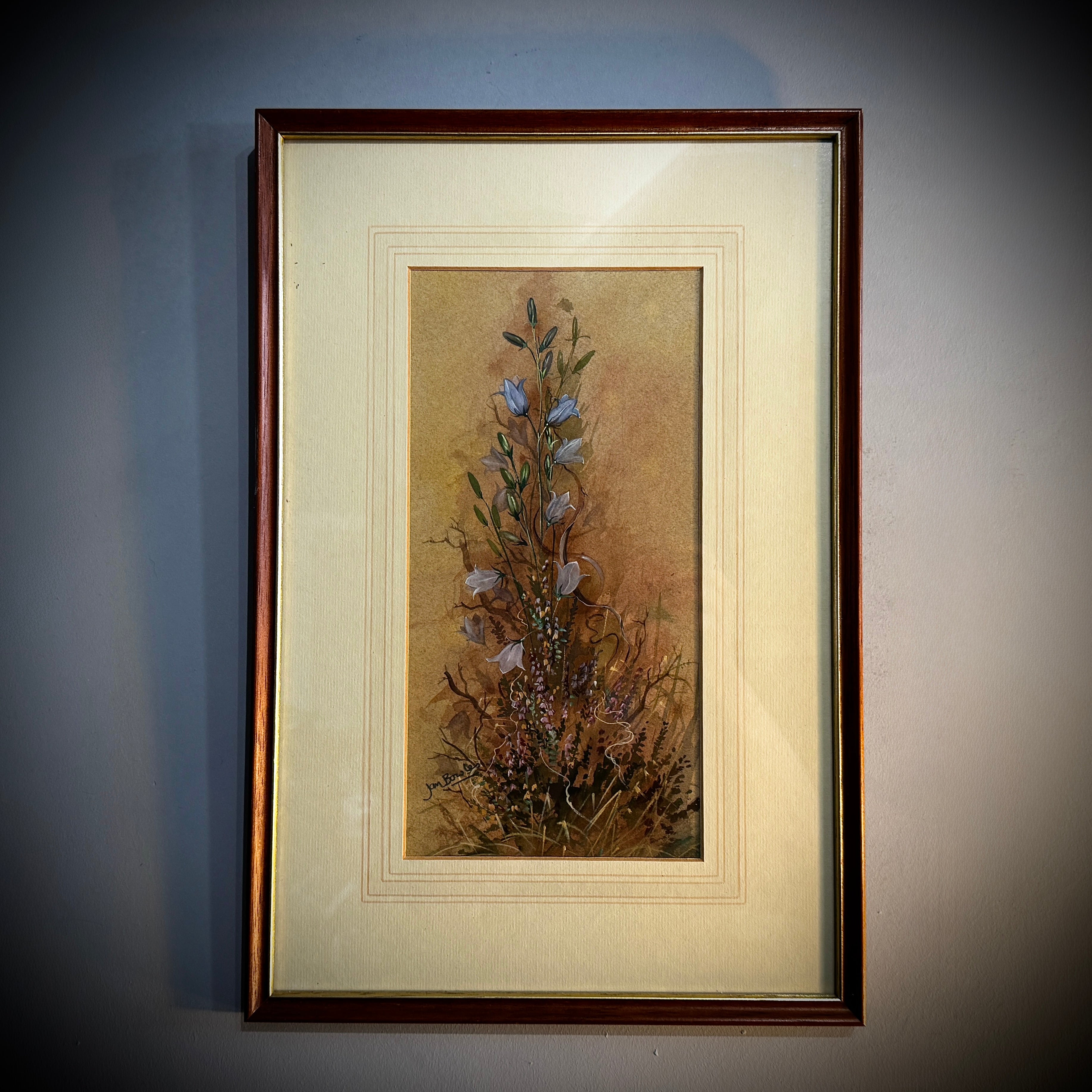 Jan Bowles (Artist) Original Framed Watercolour of Flowers