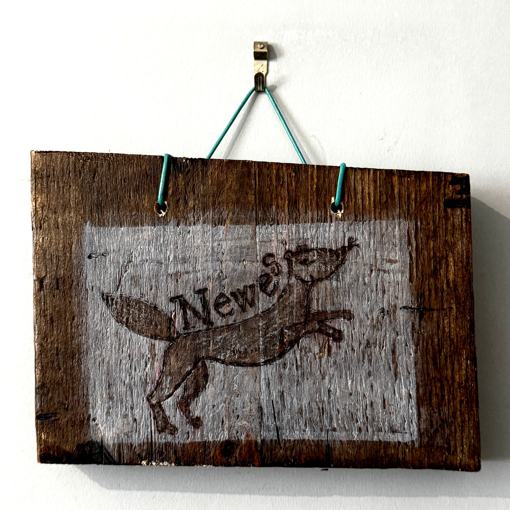 Witch’s Familiar ‘Newes’, Handmade, Reclaimed Wood, Woodcut Wall Hanging