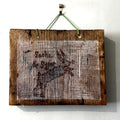 Witch’s Familiar ‘Sacke & Sugar’, Handmade, Reclaimed Wood, Woodcut Wall Hanging
