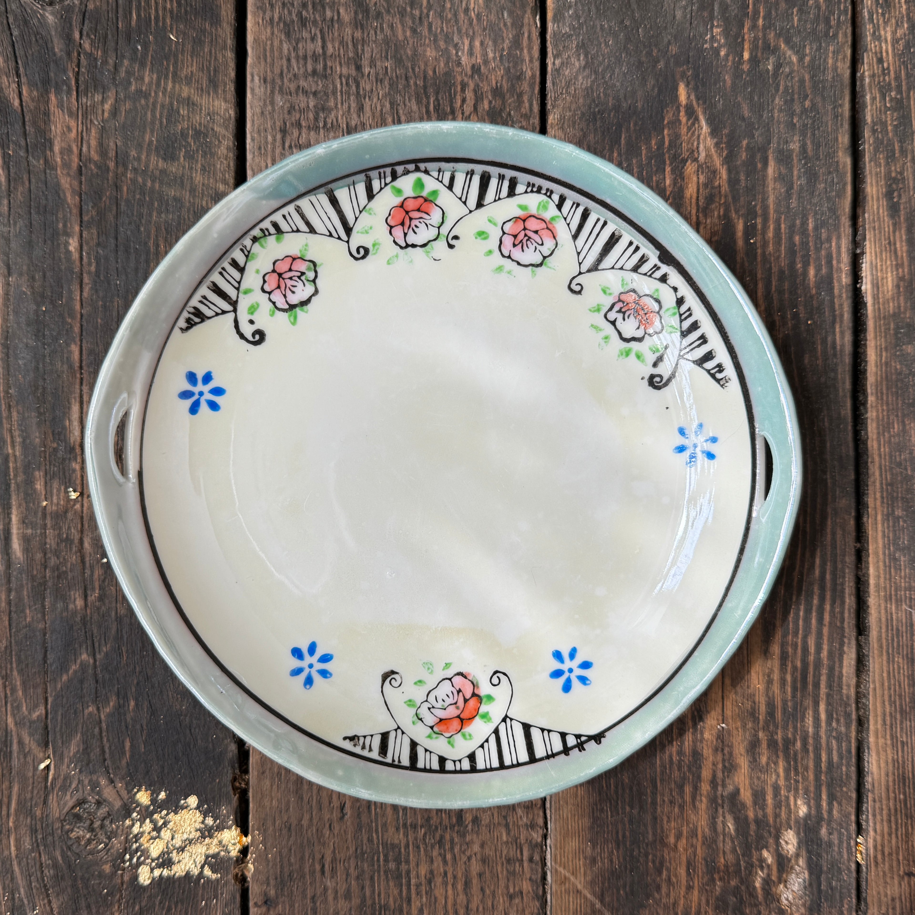 Delicate Hand-Painted Japanese Eggshell Ware Tea Set For Two