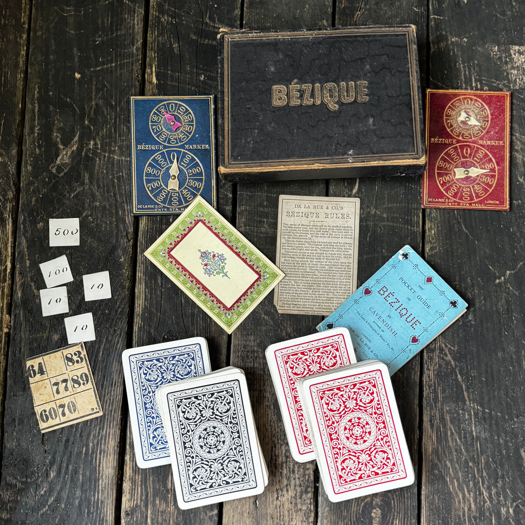 Mid-nineteenth century (1860s) edition of the popular card game Bezique, in original box with instructions etc