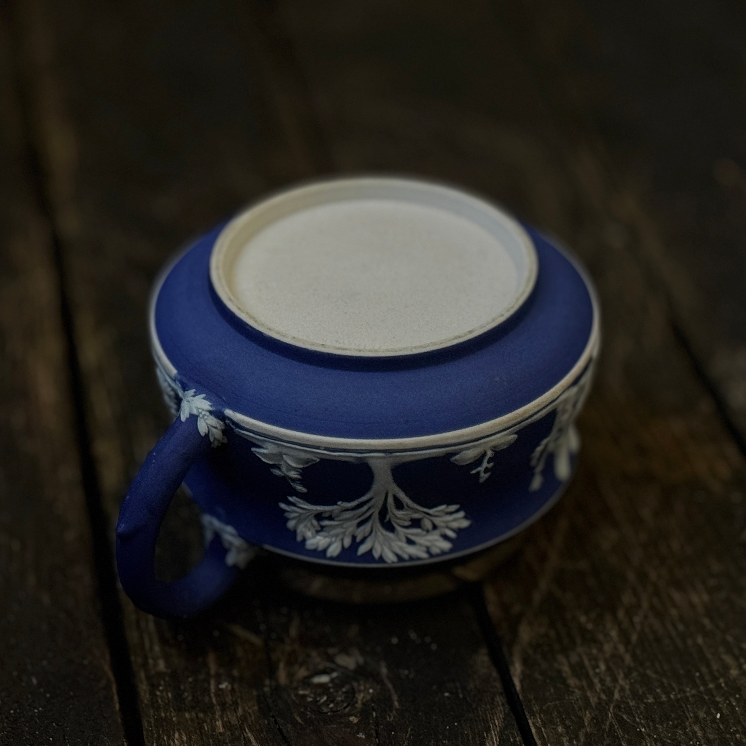 Beautiful late 19th century Wedgewood Jasperware cream jug with silver plated rim