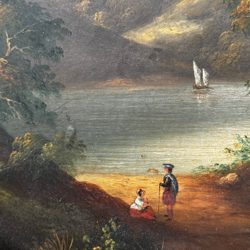 Nineteenth century oil on board Scottish landscape painting