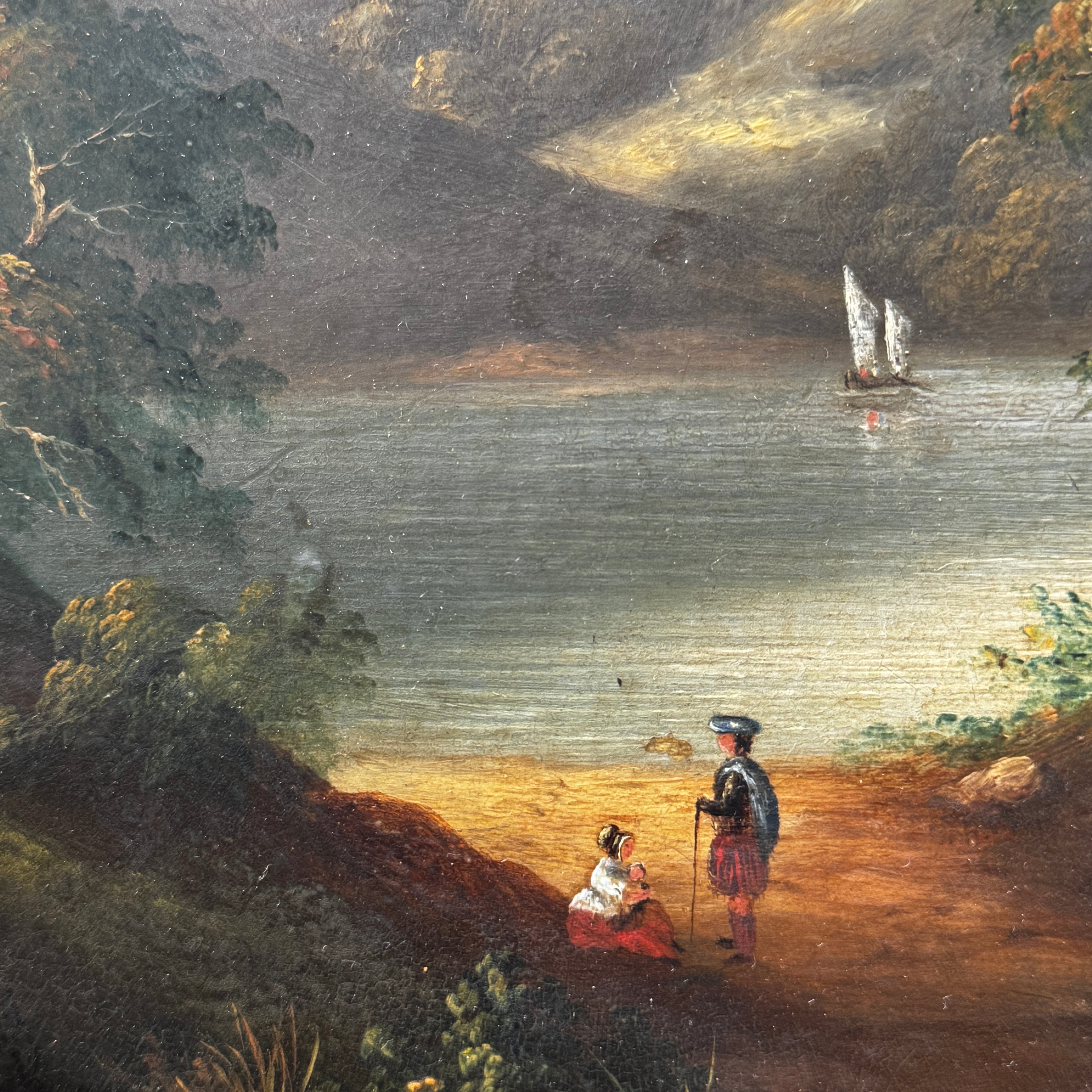Nineteenth century oil on board Scottish landscape painting