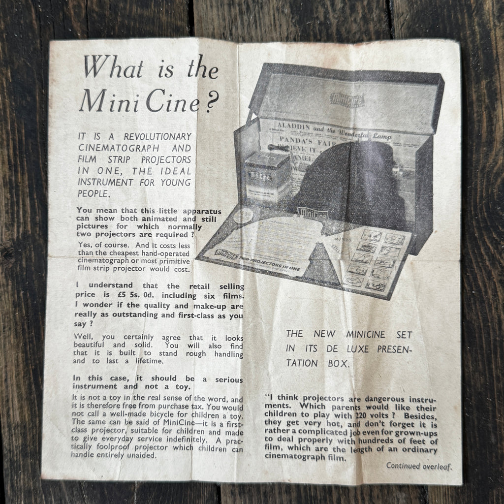 Mini Cine 1950s Shop Display Model (Fully Working) With Display Case, Reels, and Instructions