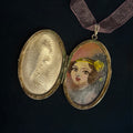 Sterling silver locket containing an original oil miniature of Ada Lovelace, 19th century computing pioneer