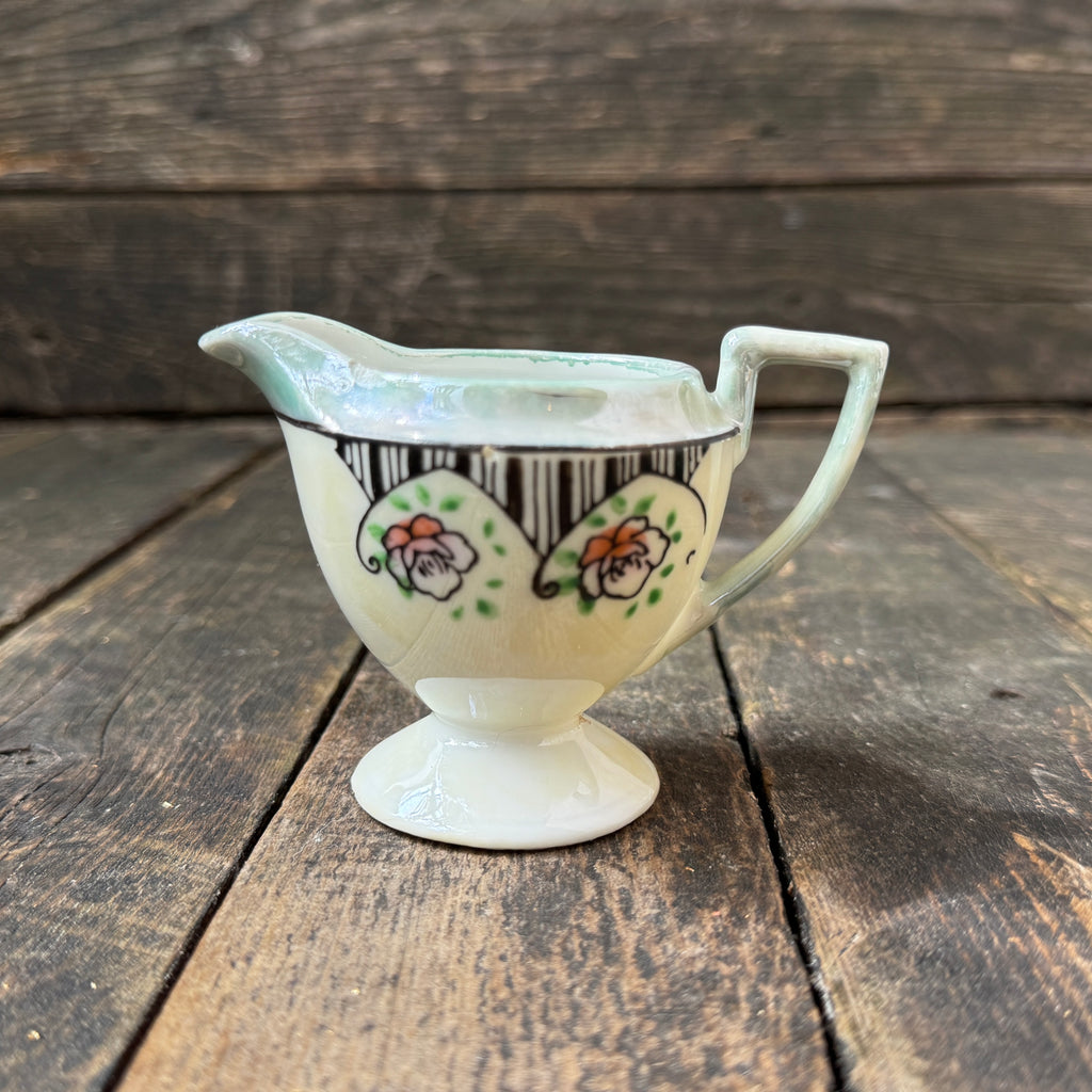 Delicate Hand-Painted Japanese Eggshell Ware Tea Set For Two