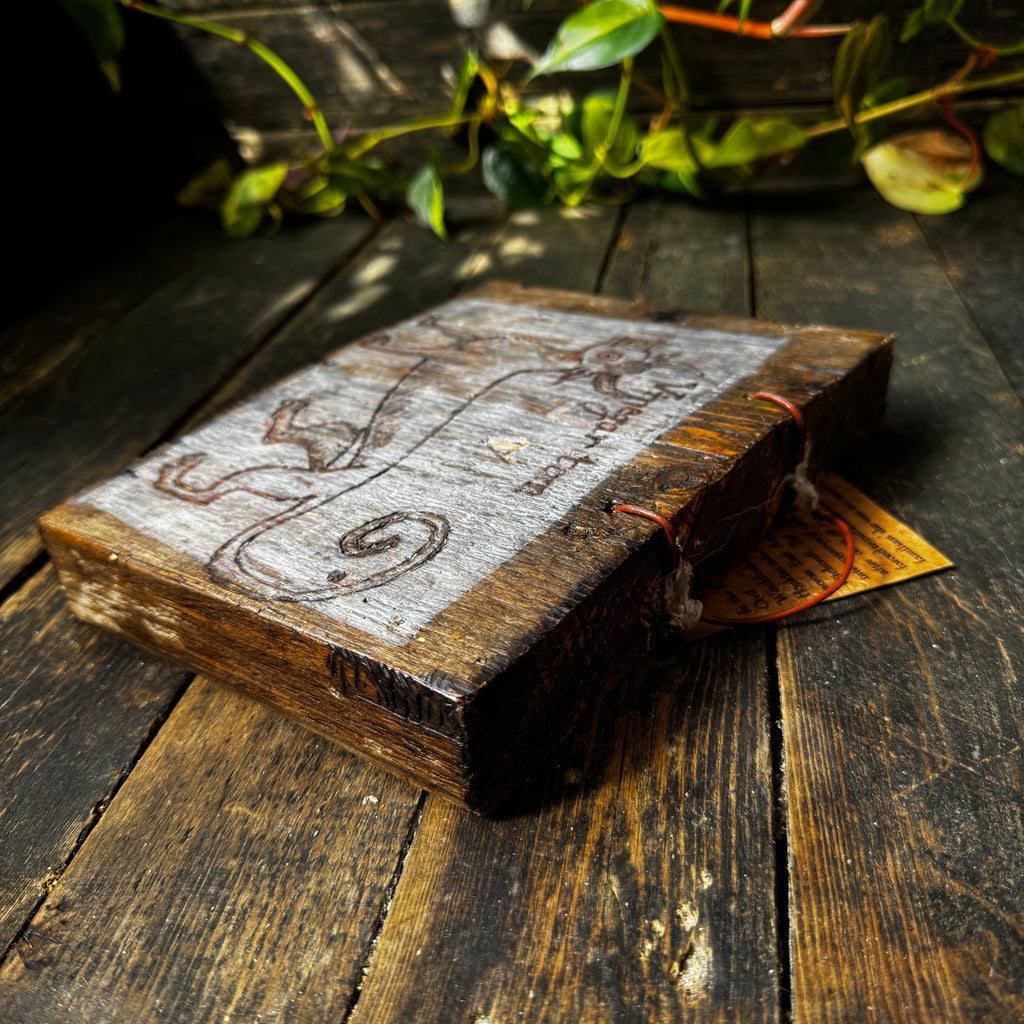 Witch’s Familiar ‘Vinegar Tom’, Handmade, Reclaimed Wood, Woodcut Wall Hanging