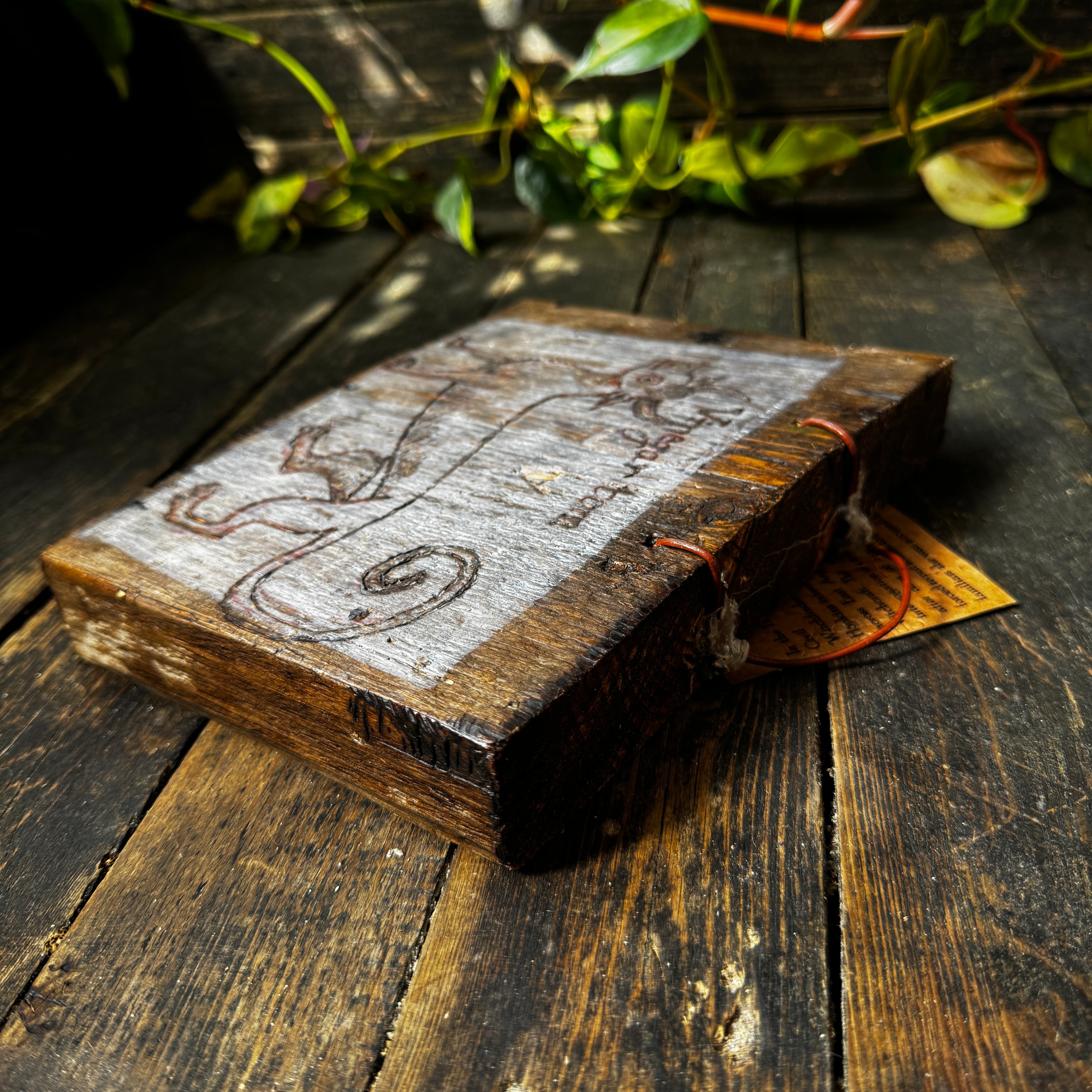 Witch’s Familiar ‘Vinegar Tom’, Handmade, Reclaimed Wood, Woodcut Wall Hanging