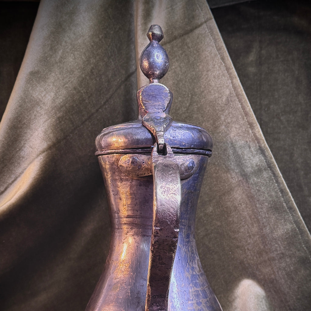 Handmade silver-plated Syrian Bedouin dallah of late 18th century
