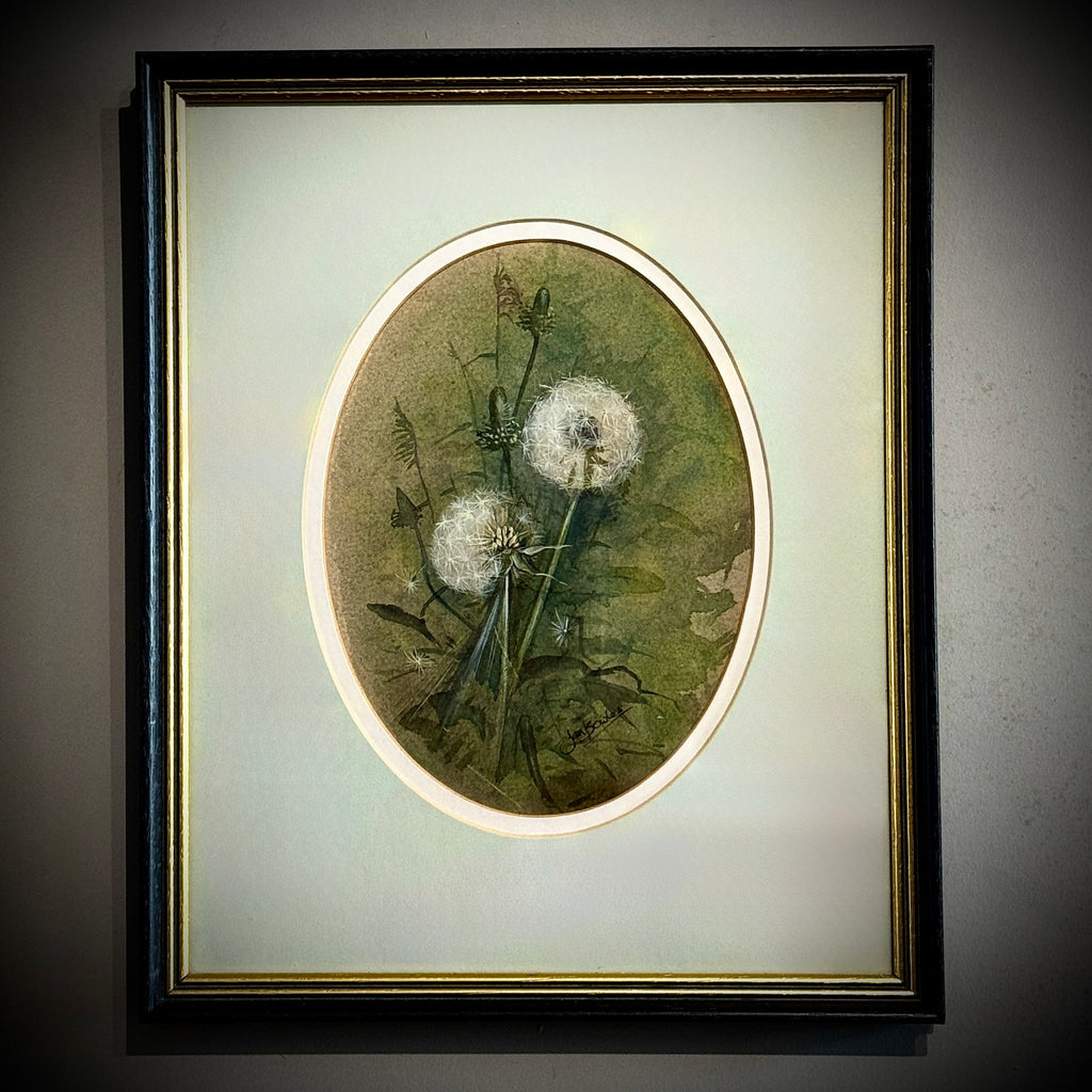 Original Watercolour In Frame, By Artist Jan Bowles. One-Off Wildflower Evocative Artwork