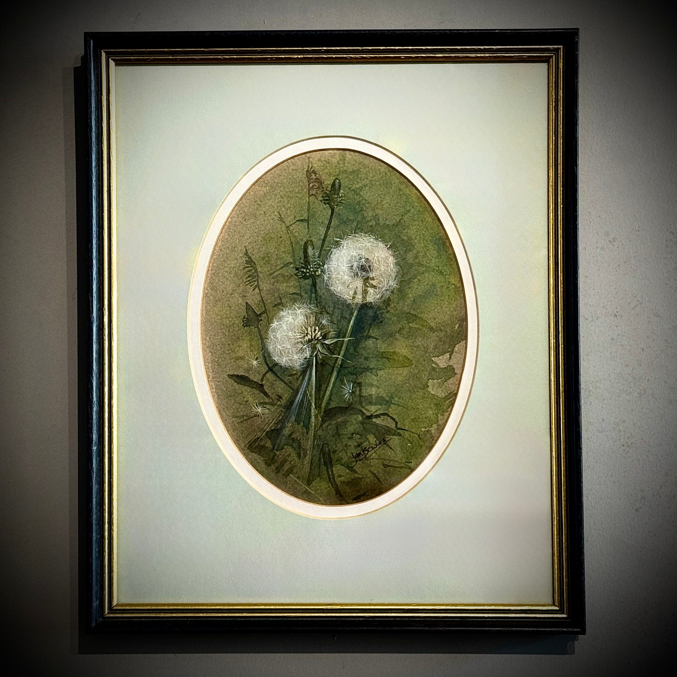 Original Watercolour In Frame, By Artist Jan Bowles. One-Off Wildflower Evocative Artwork