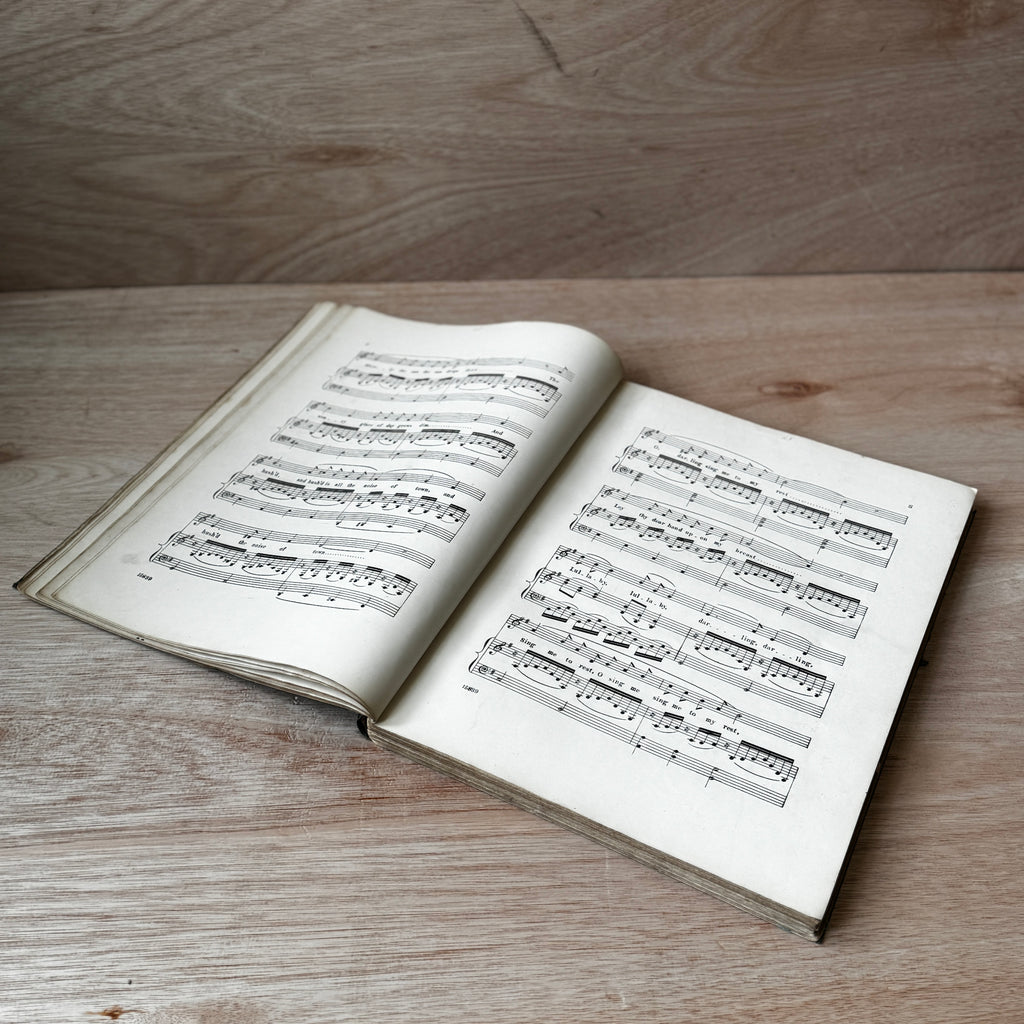 Set of two early-mid 19th century music books compiled by hand, with some notes in pen and pencil. Unique and personal, with gorgeous colour images and covers amongst the scores.