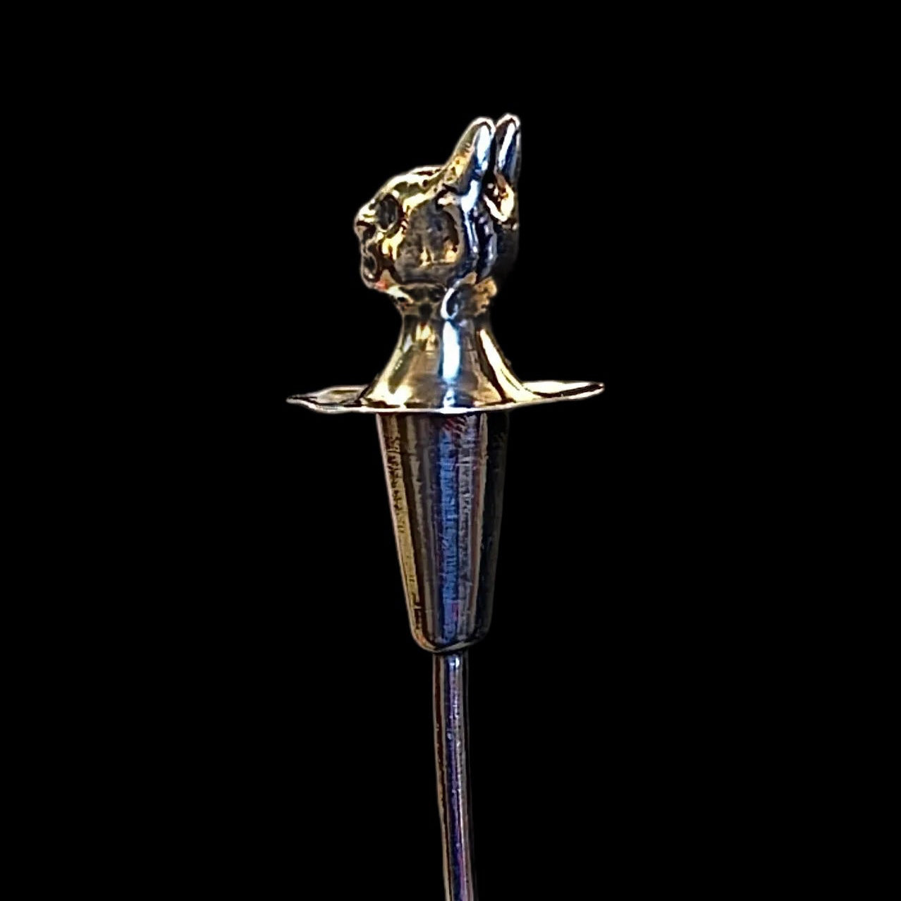 Solid silver Edwardian devil’s head cayenne / laudanum spoon