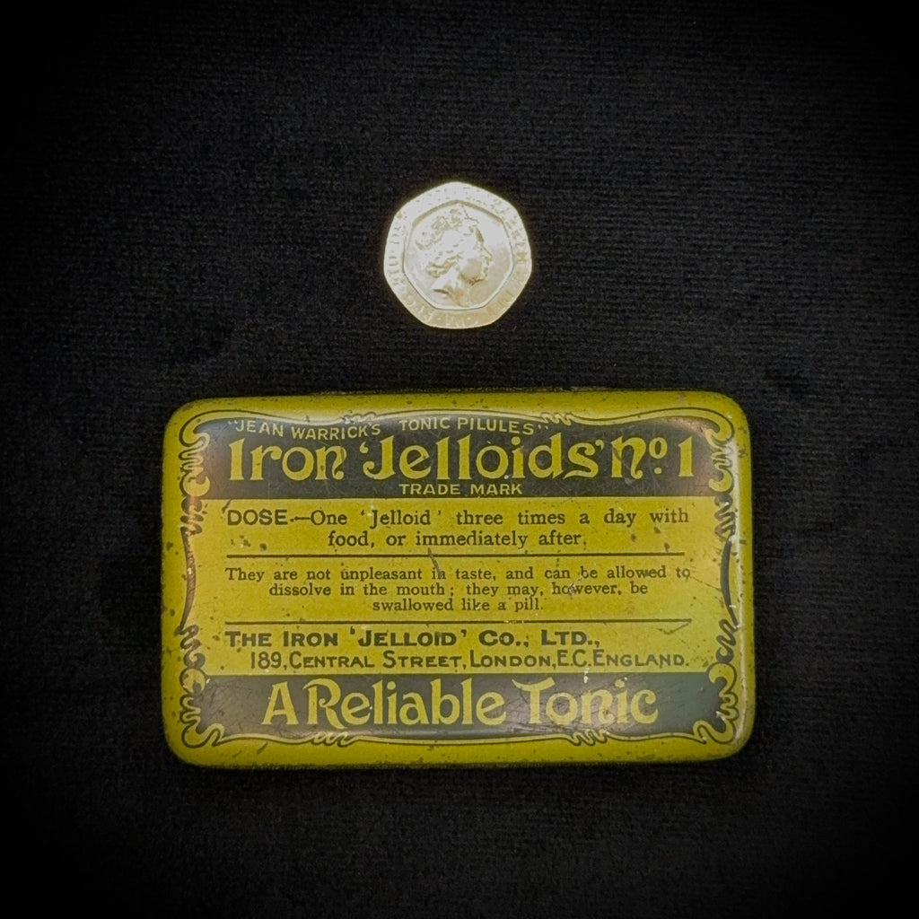 Gorgeous 1920s era 'Iron Jelloids No. 1' tin