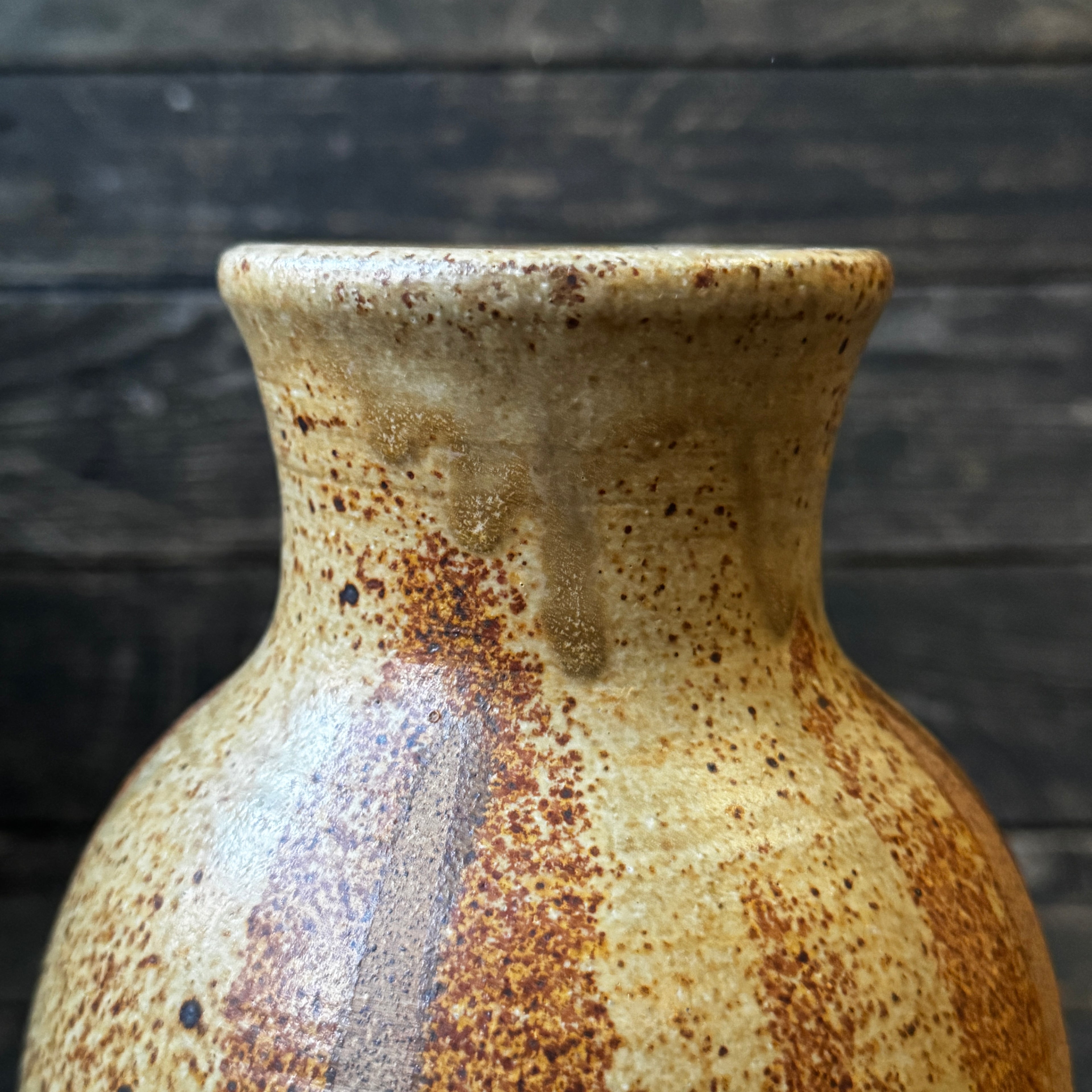 Mid-Century Glazed Vase - Style recalls the ‘Hot Lava’ West German wares of the 1960s
