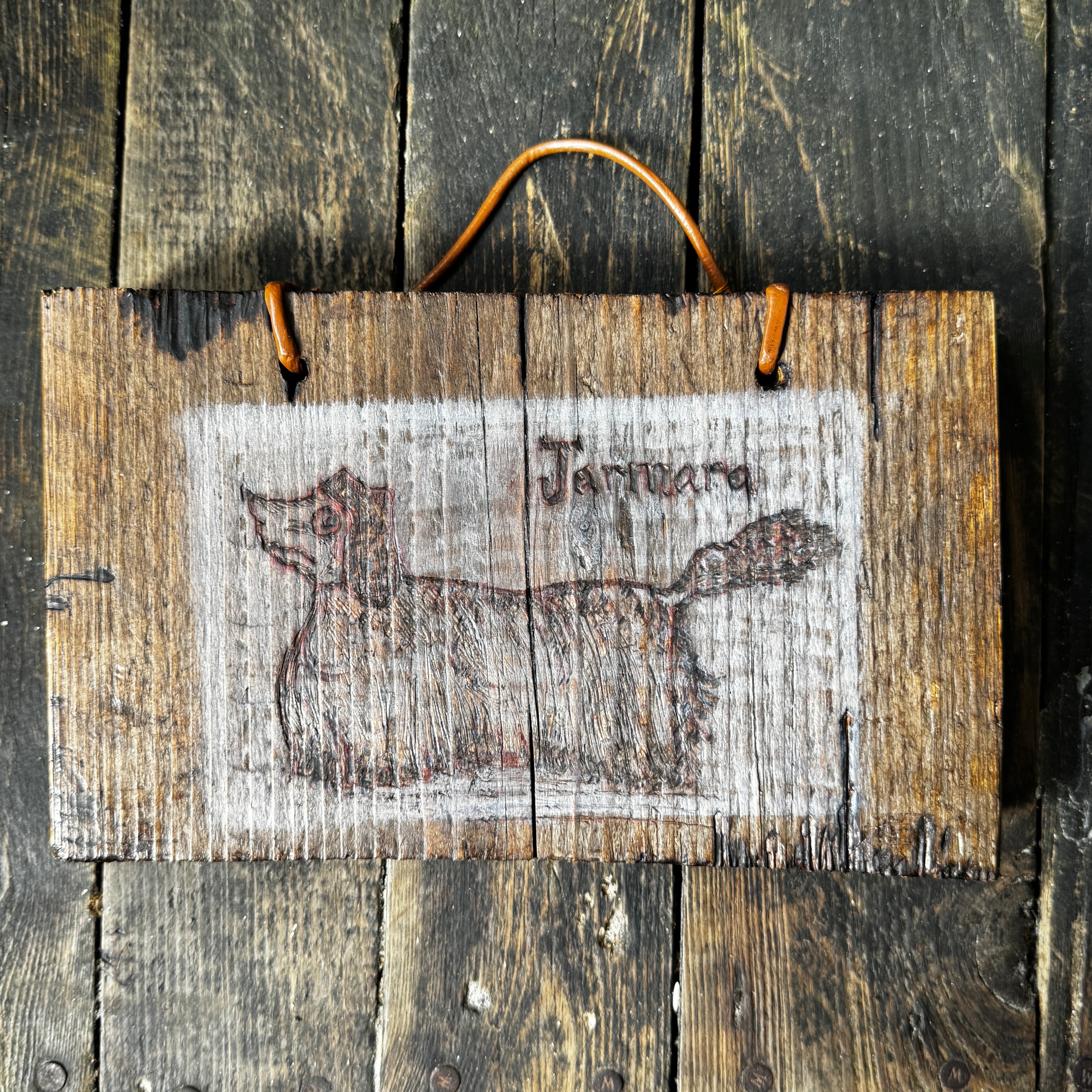 Witch’s Familiar ‘Jarmara’, Handmade, Reclaimed Wood, Woodcut Wall Hanging