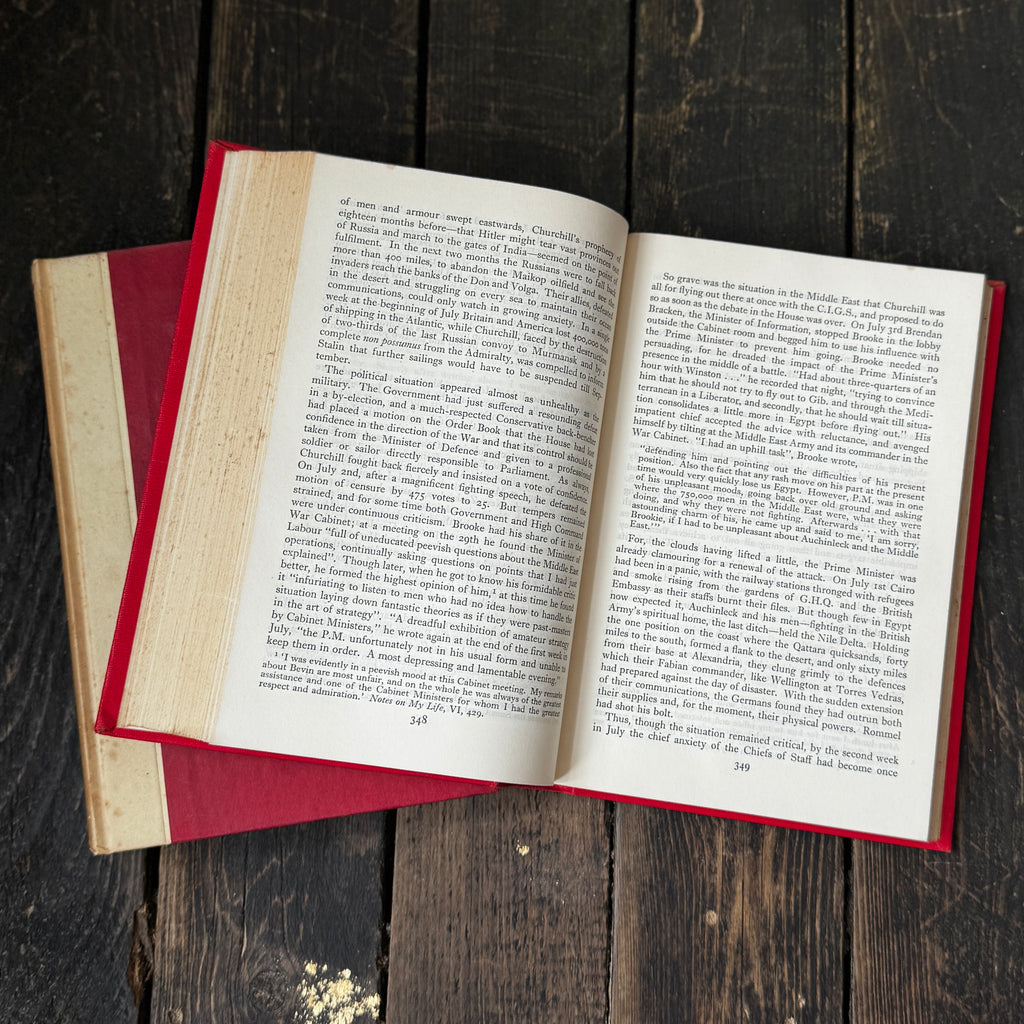 Arthur Bryant’s two-part volume on WWII, based on the diaries of Fields Marshall 1st Viscount Alanbrooke. Hardback edition.