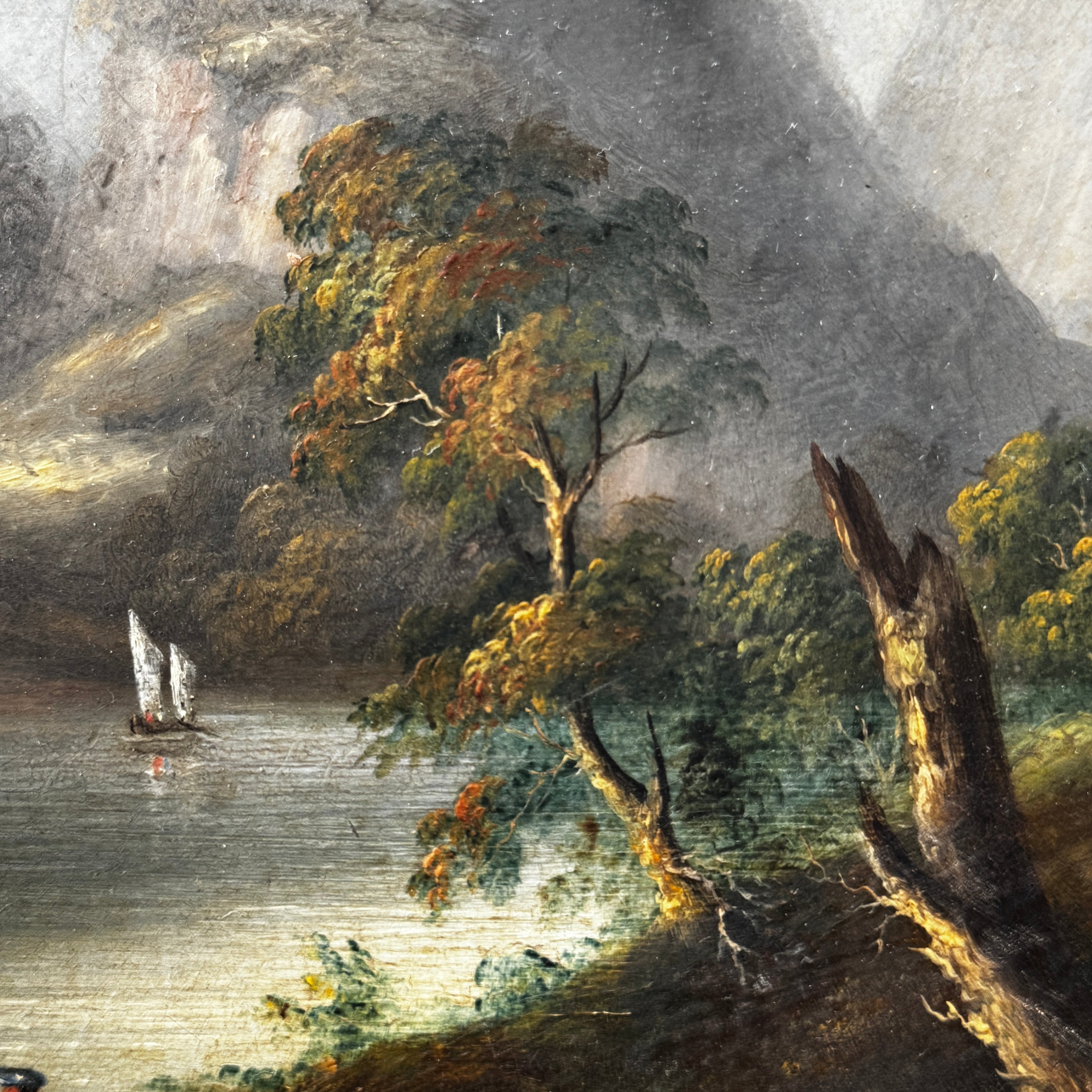 Nineteenth century oil on board Scottish landscape painting