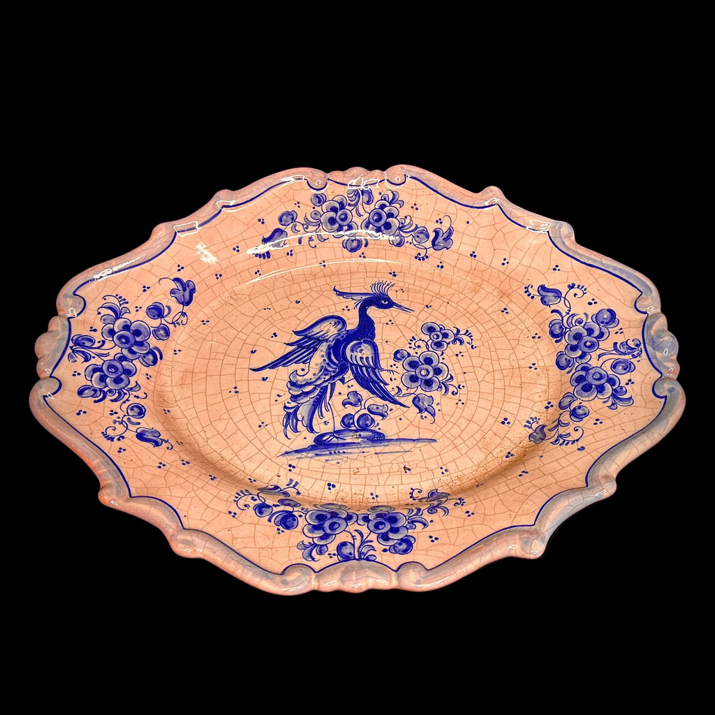 Hand-painted glazed plate of Spanish design