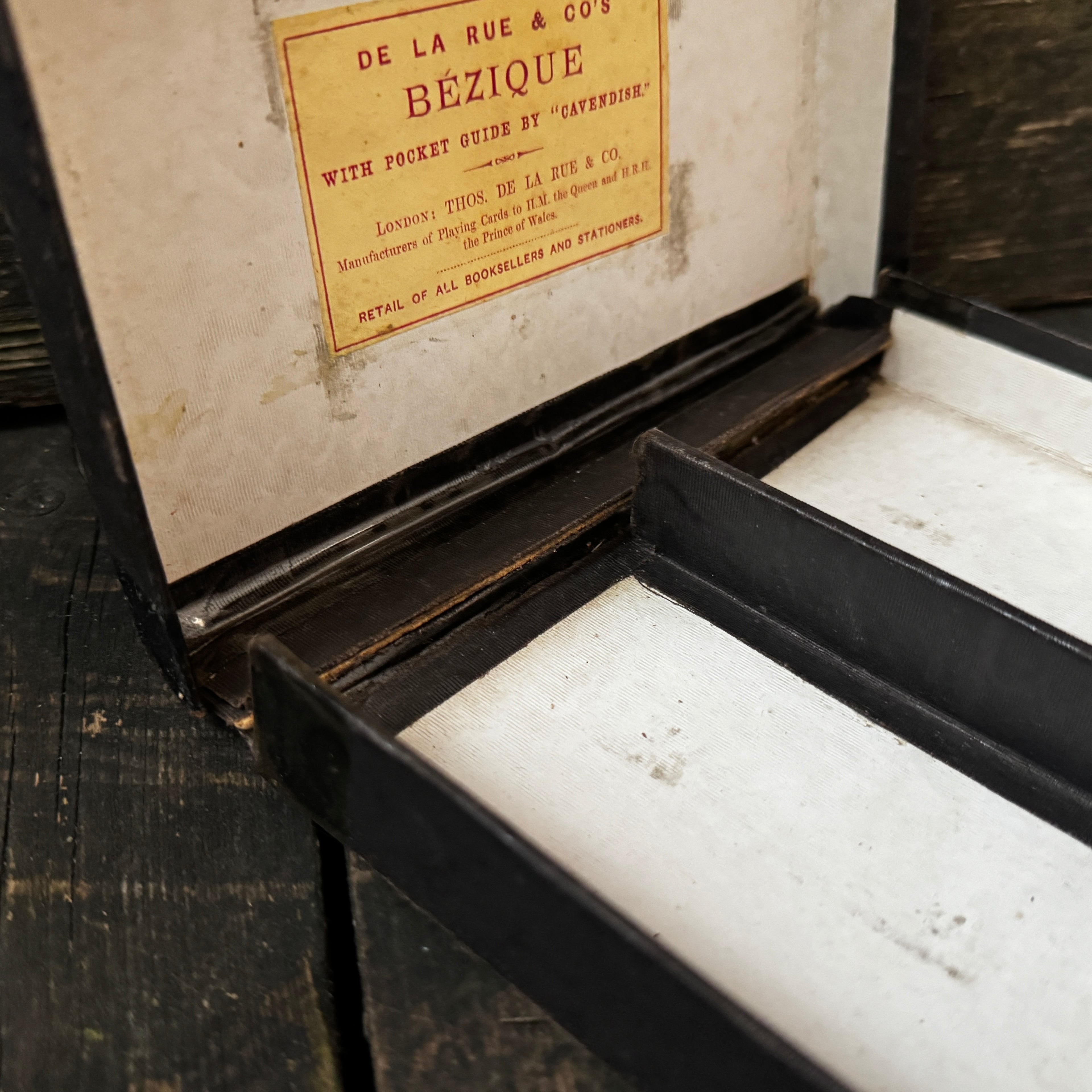 Mid-nineteenth century (1860s) edition of the popular card game Bezique, in original box with instructions etc