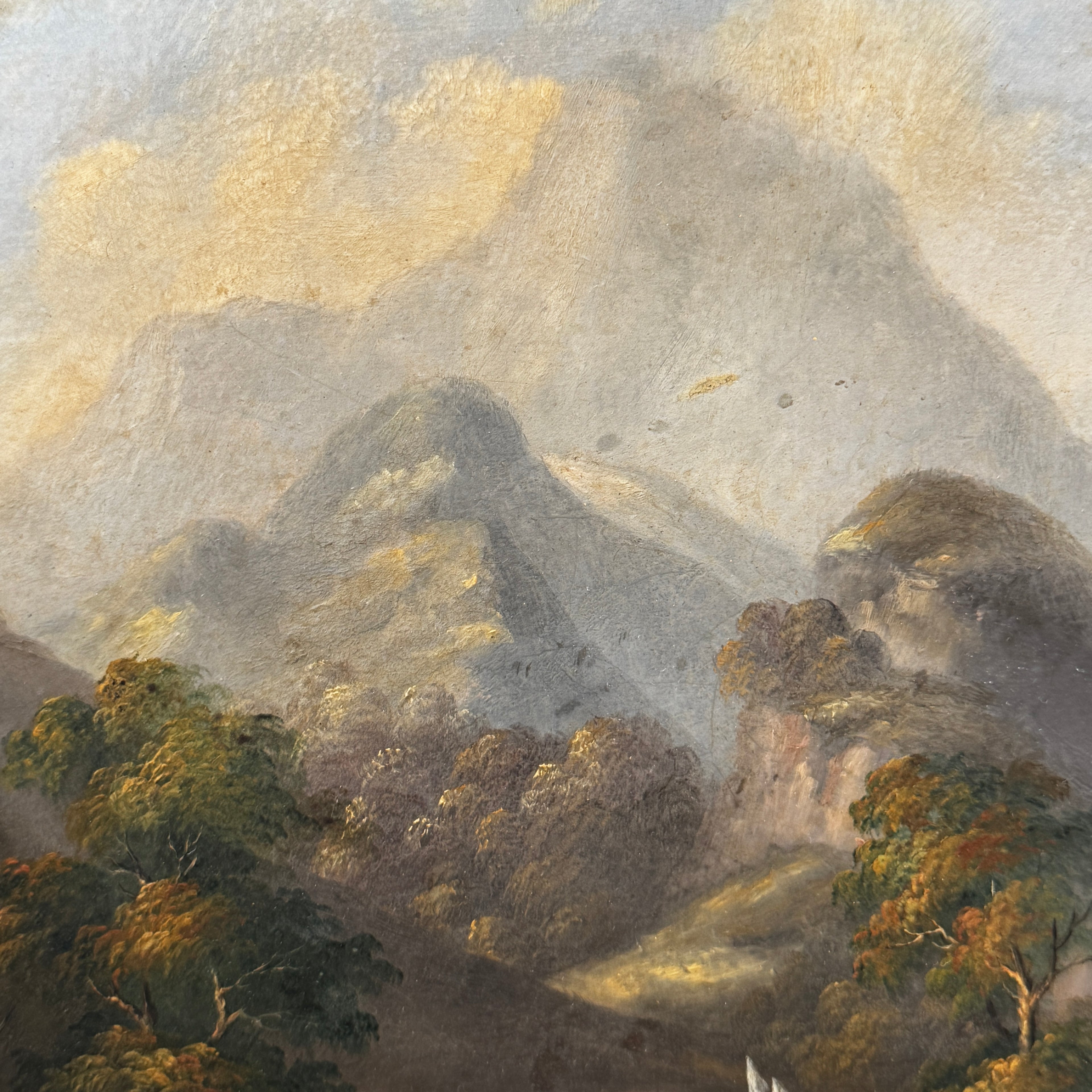Nineteenth century oil on board Scottish landscape painting