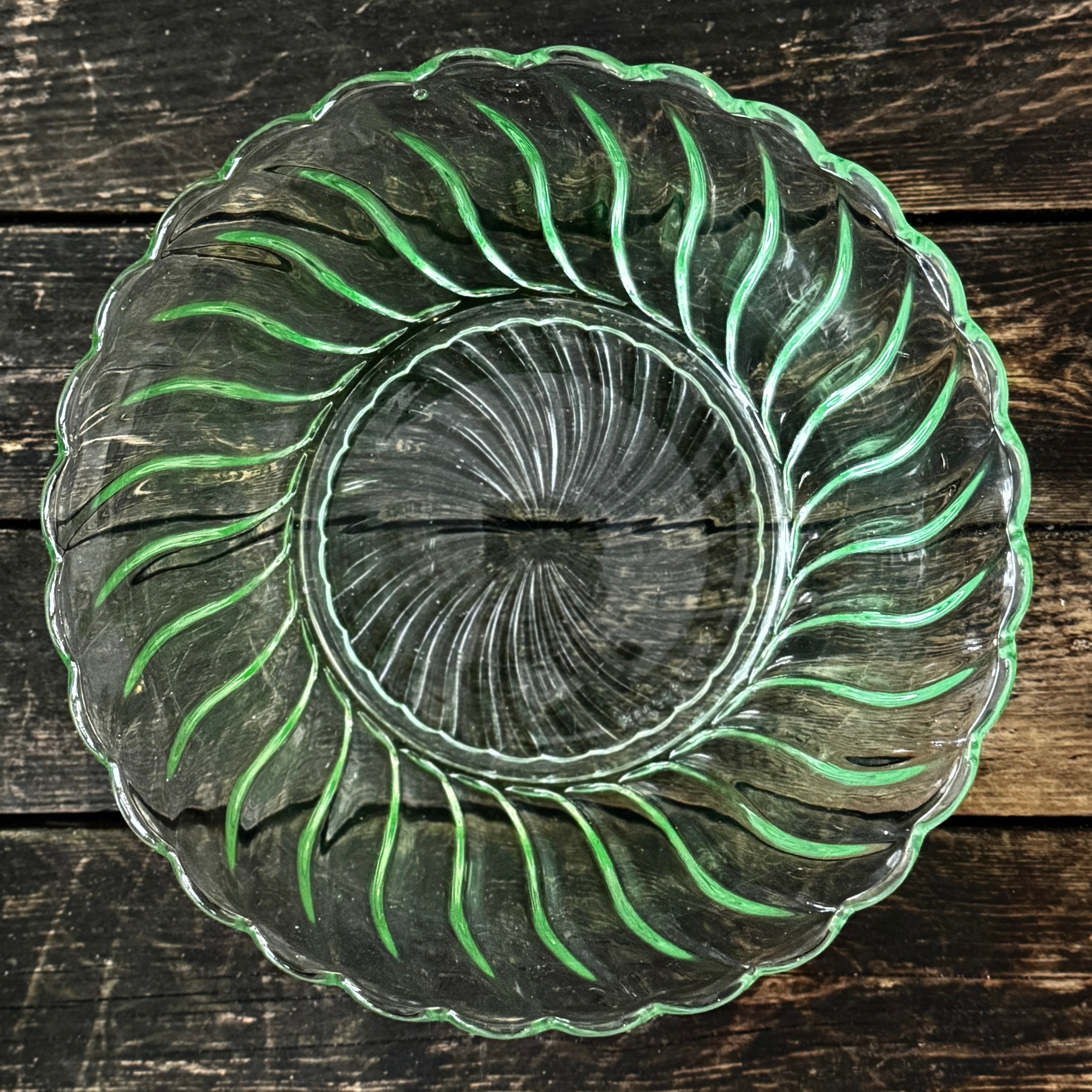 Set of uranium glass bowls, by Bagley, 1930s