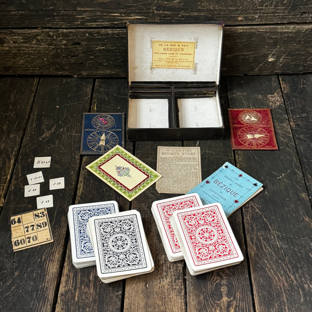 Mid-nineteenth century (1860s) edition of the popular card game Bezique, in original box with instructions etc