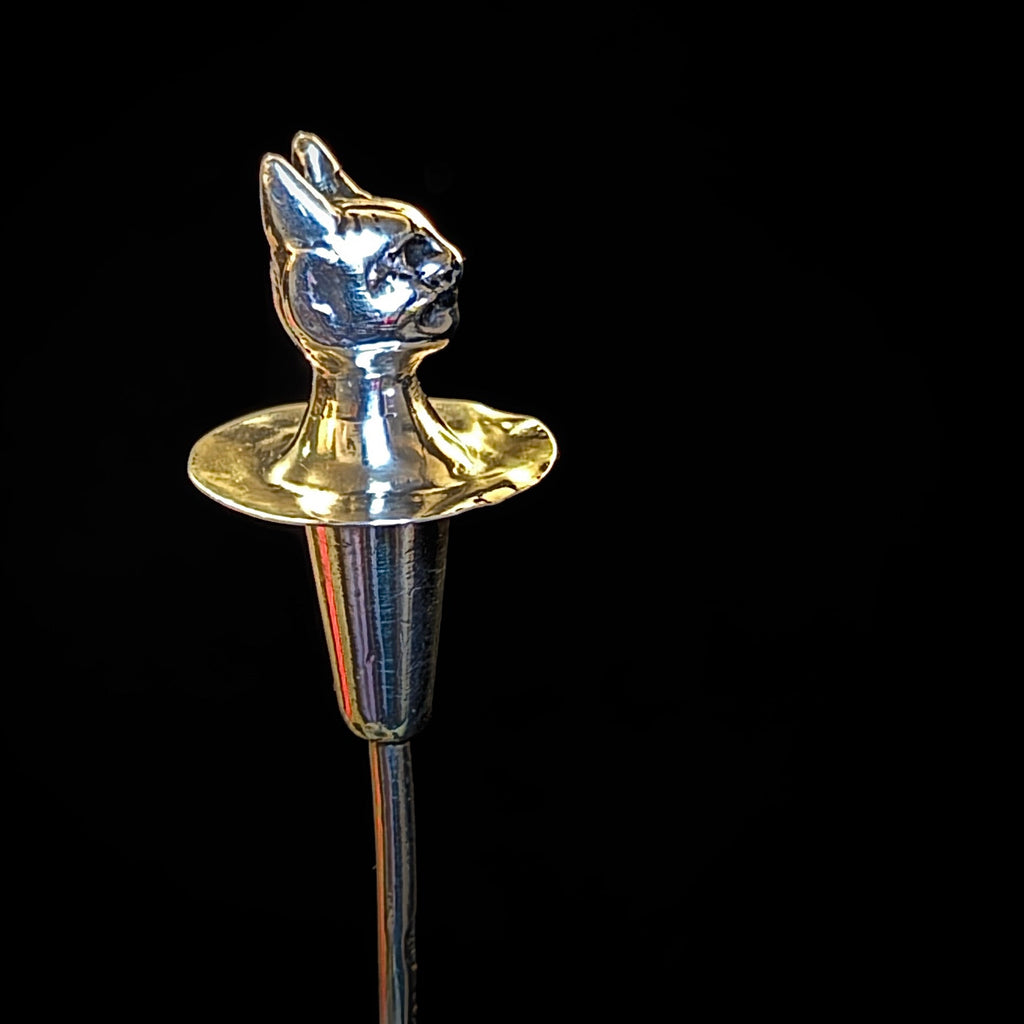 Solid silver Edwardian devil’s head cayenne / laudanum spoon