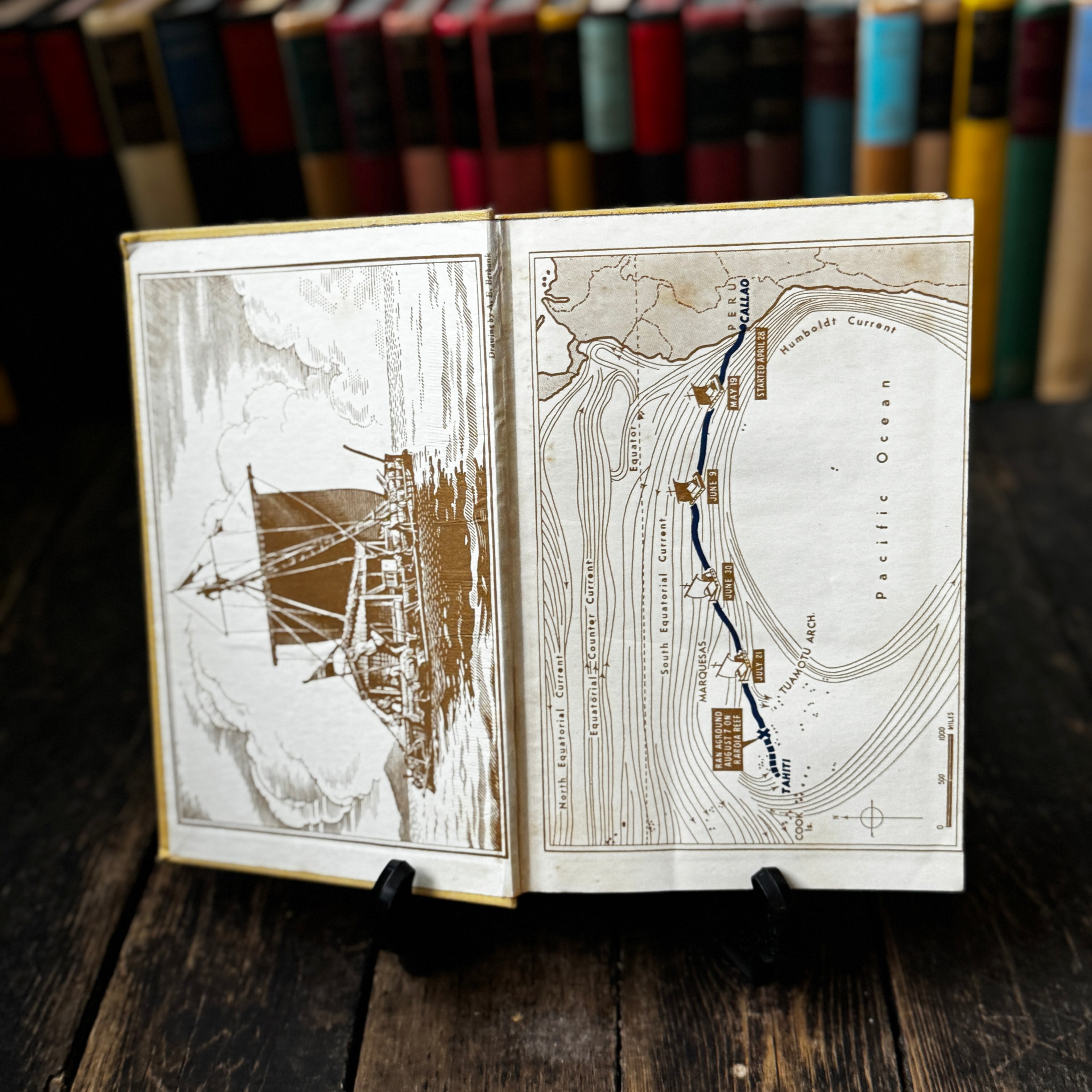 Mid twentieth-century books on the sea, set of four iconic titles in matching hard covers